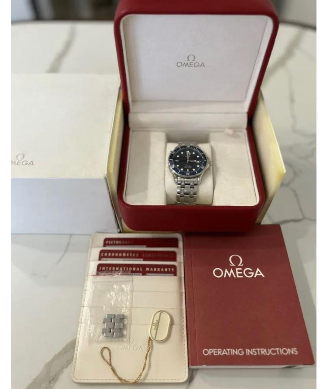 OMEGA Серые стальные часы, фото 4