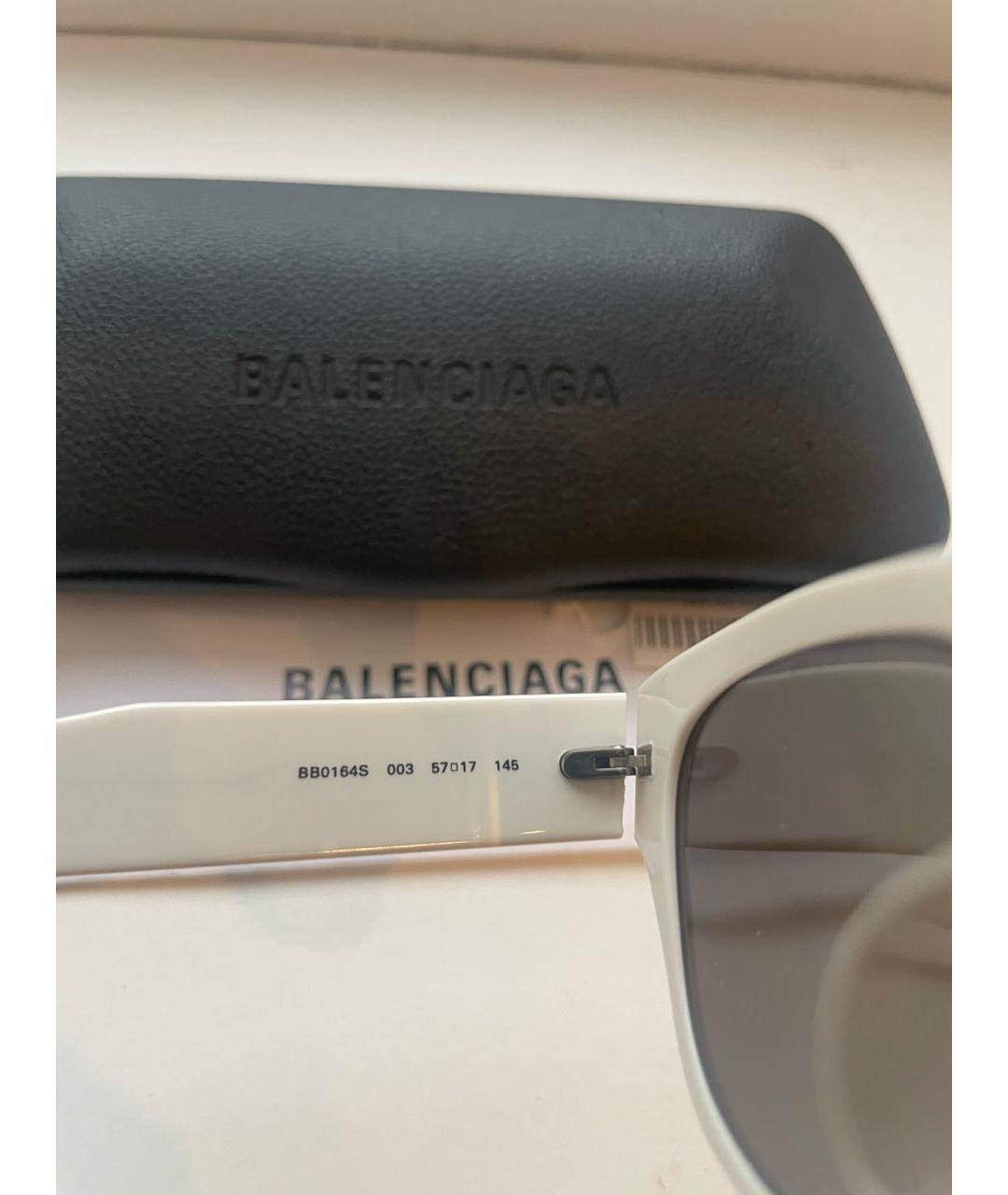 BALENCIAGA Белые пластиковые солнцезащитные очки, фото 3