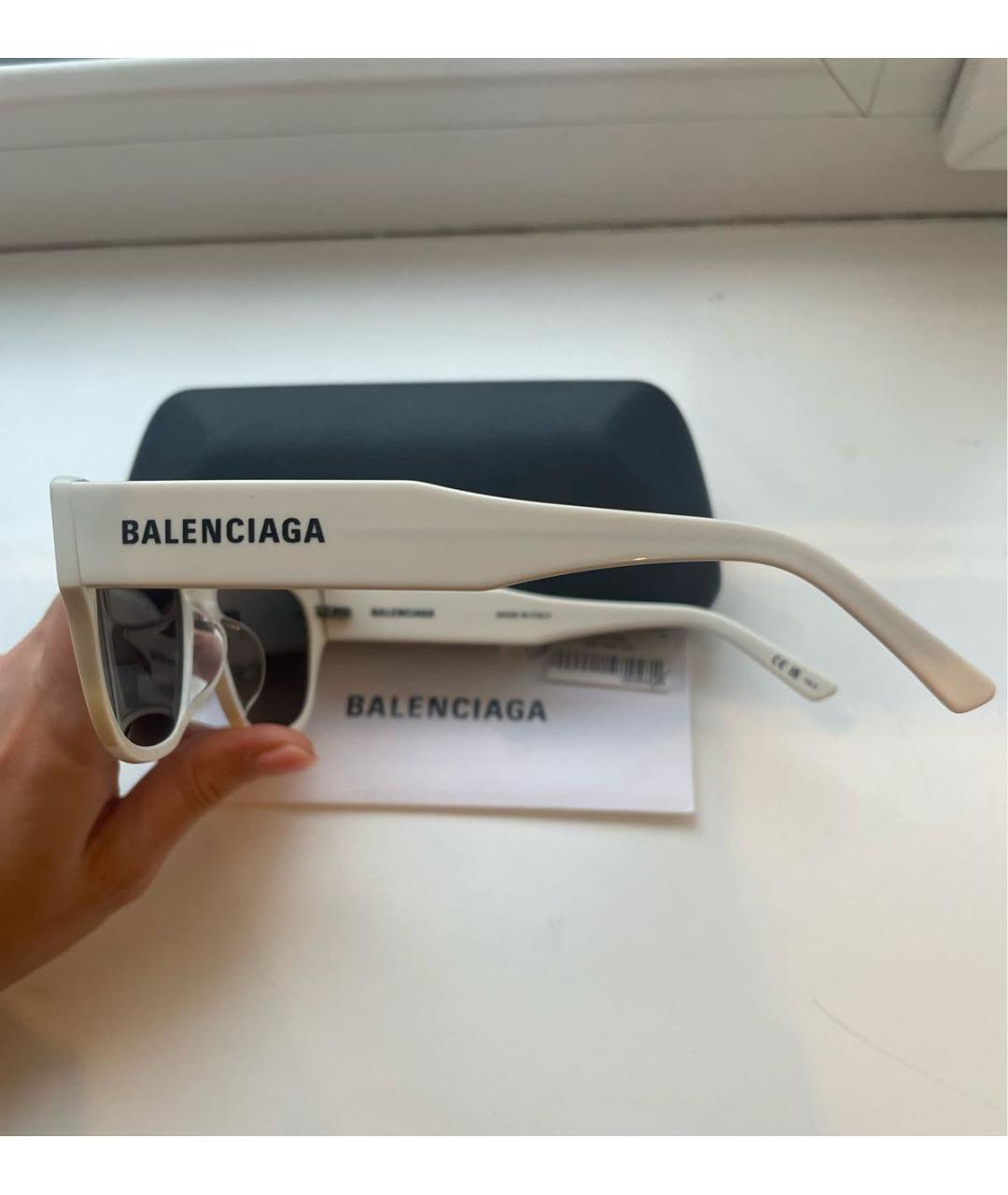 BALENCIAGA Белые пластиковые солнцезащитные очки, фото 2