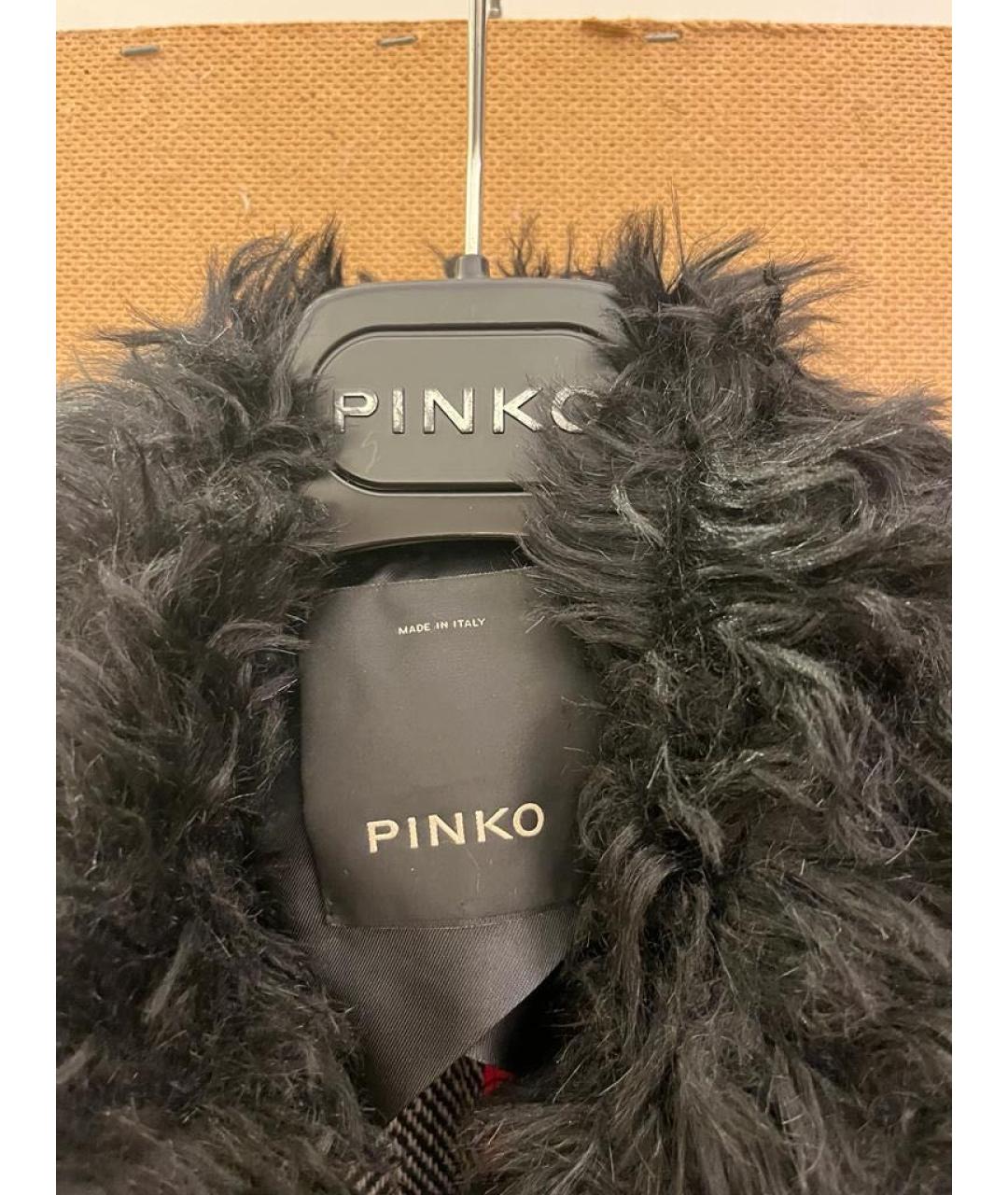 PINKO Черное шерстяное пальто, фото 3