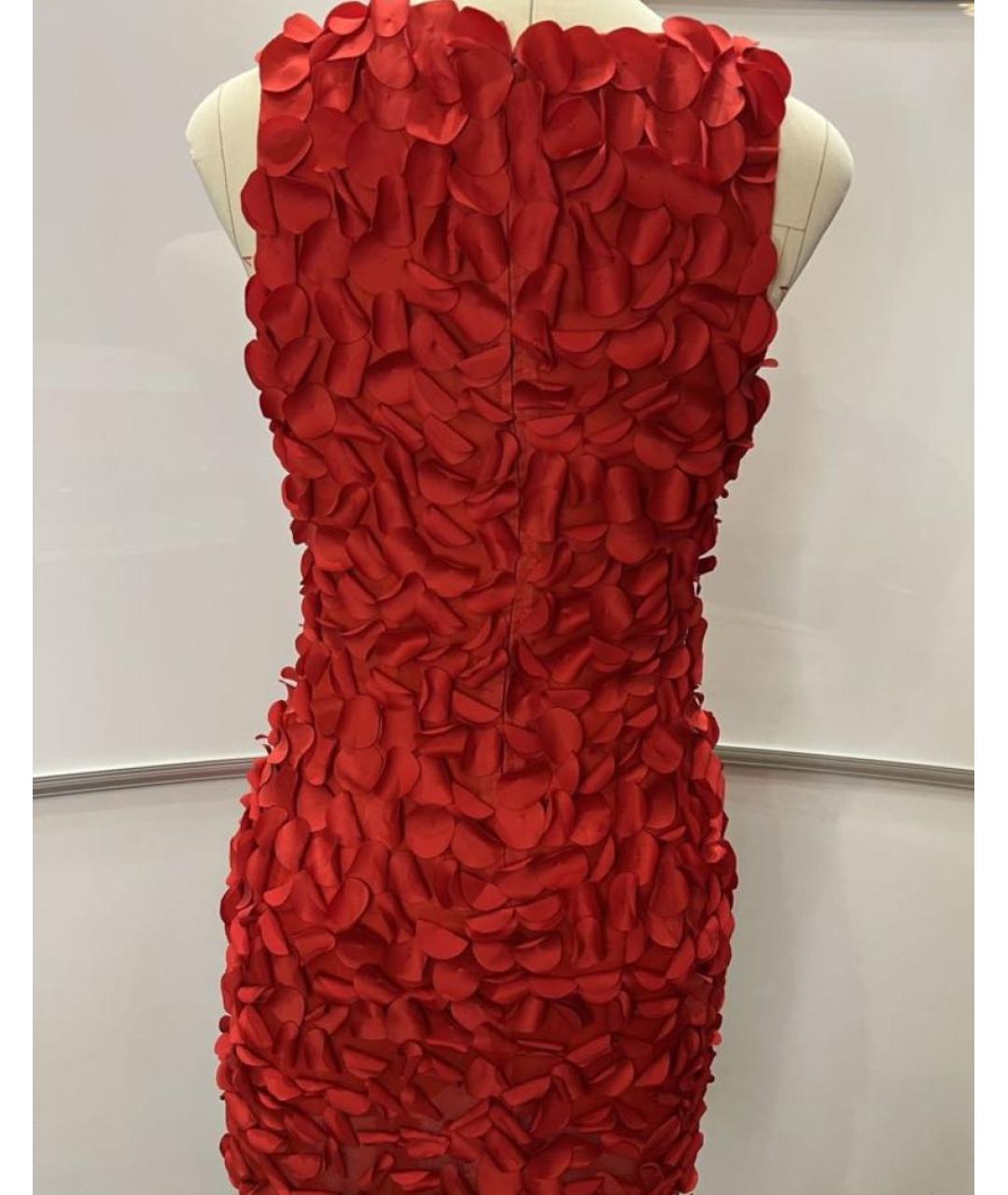 BLUMARINE Красное полиэстеровое коктейльное платье, фото 3