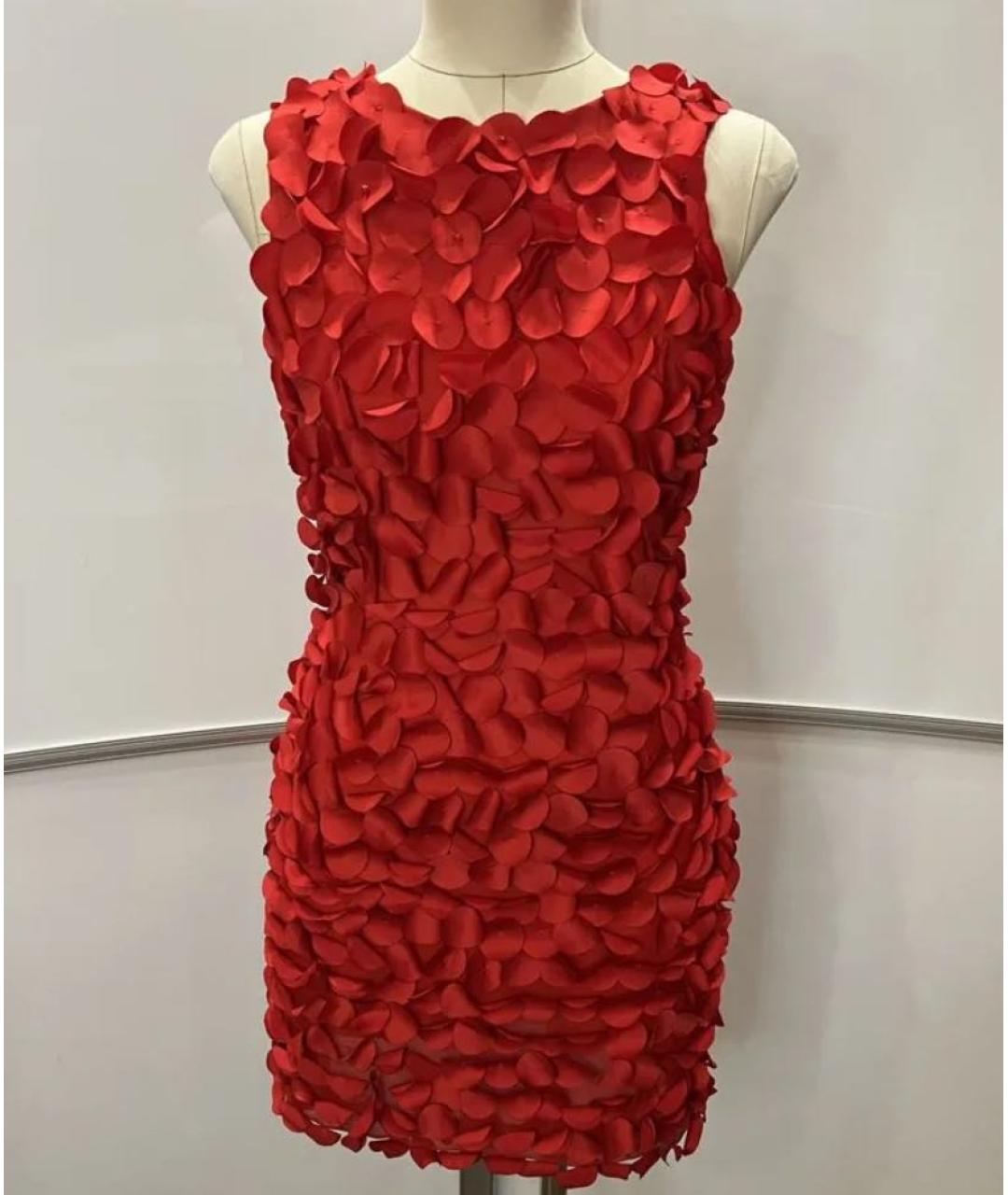 BLUMARINE Красное полиэстеровое коктейльное платье, фото 5