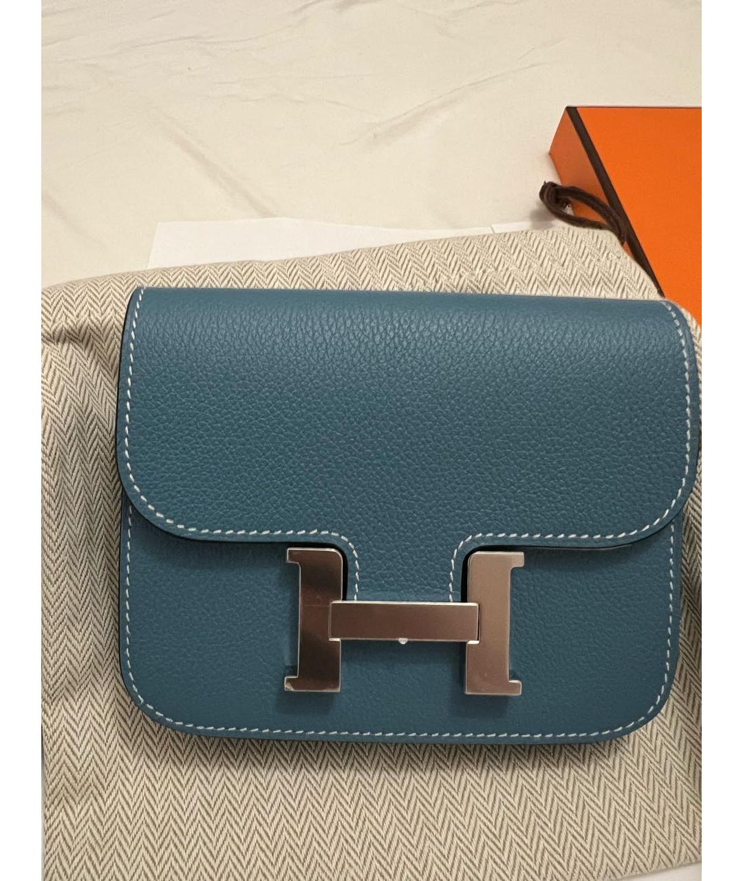 HERMES PRE-OWNED Голубая кожаная поясная сумка, фото 5