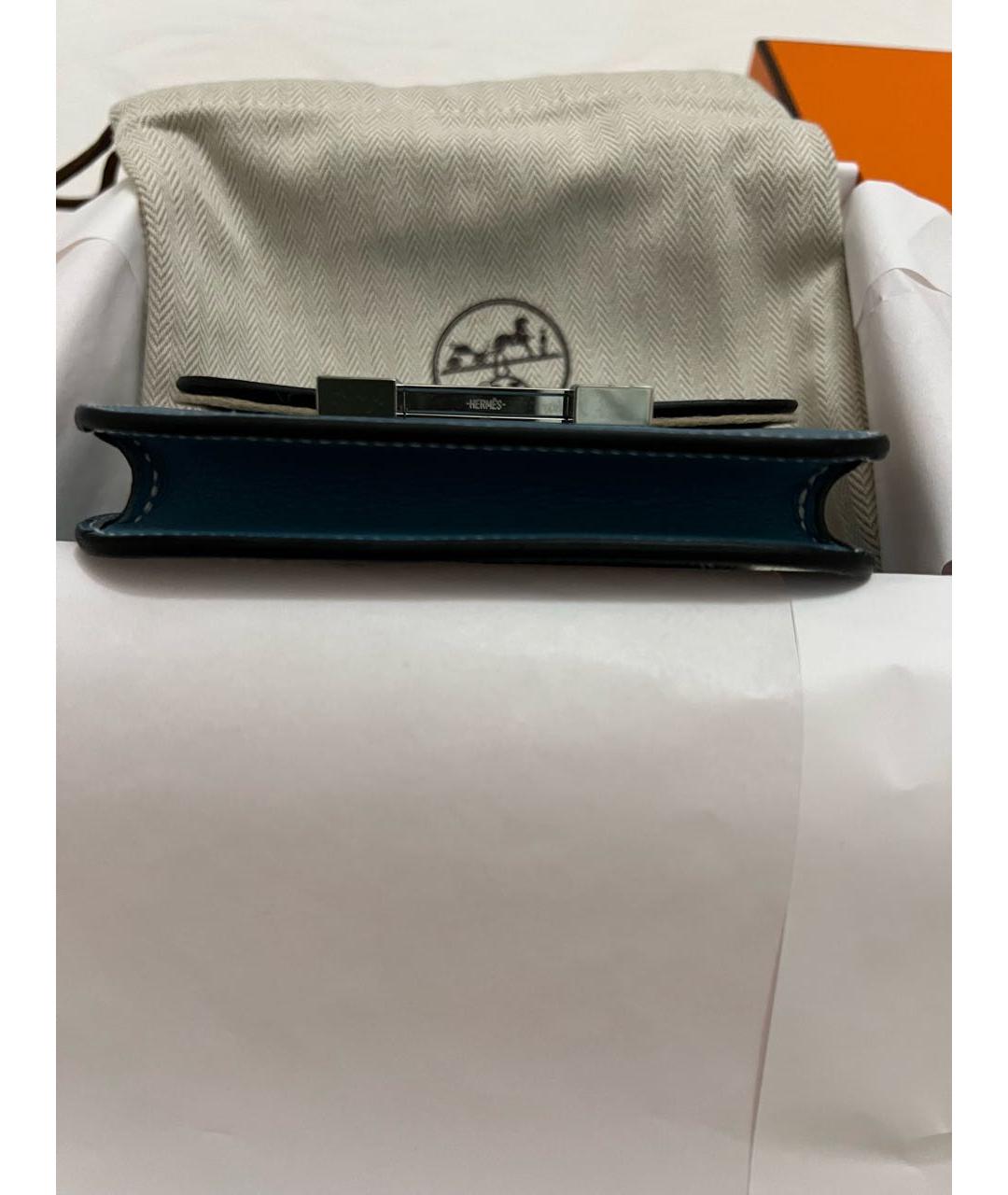 HERMES PRE-OWNED Голубая кожаная поясная сумка, фото 4