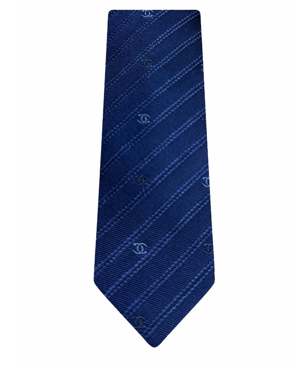 CHANEL PRE-OWNED Синий шелковый галстук, фото 1