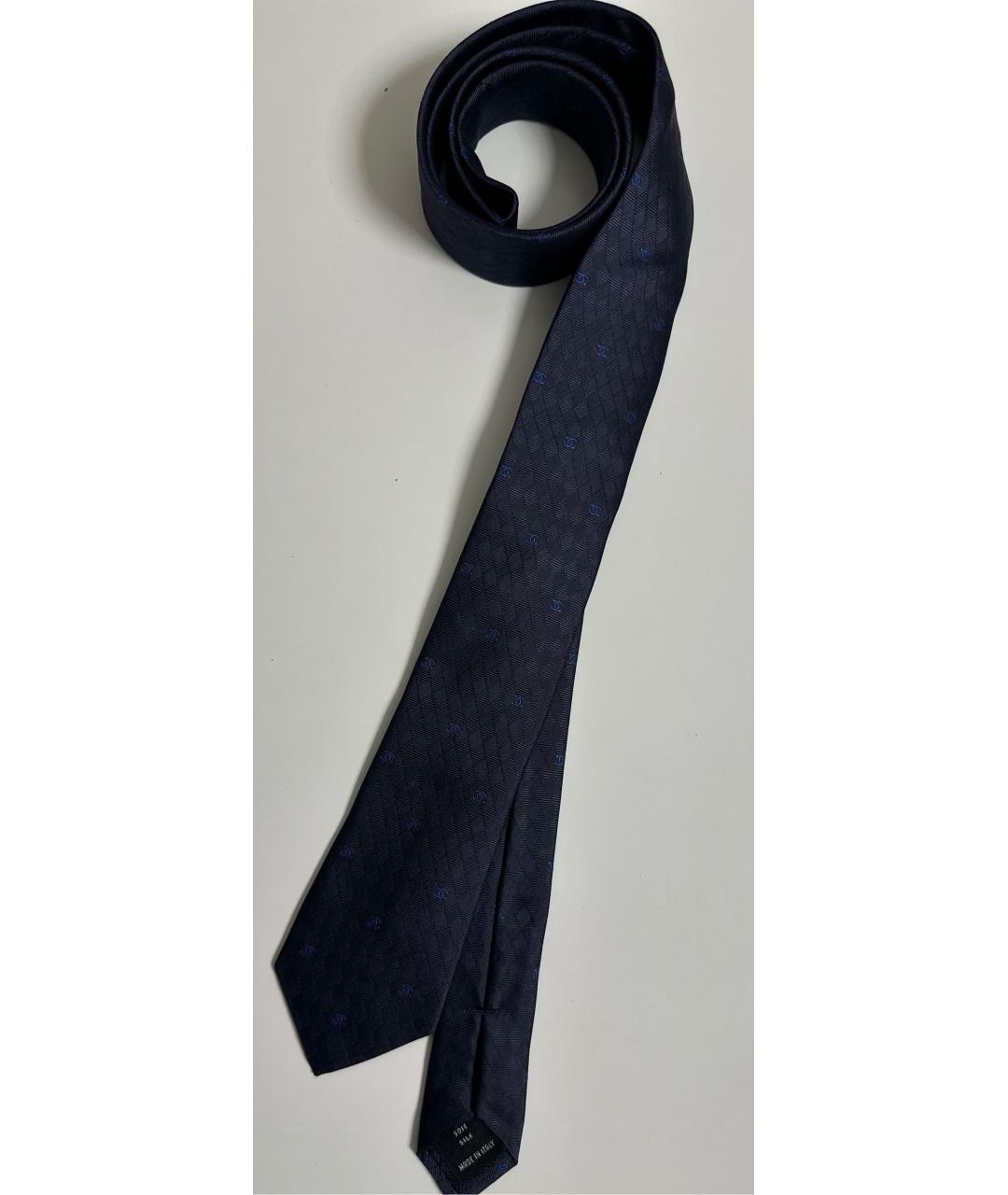 CHANEL PRE-OWNED Темно-синий шелковый галстук, фото 9