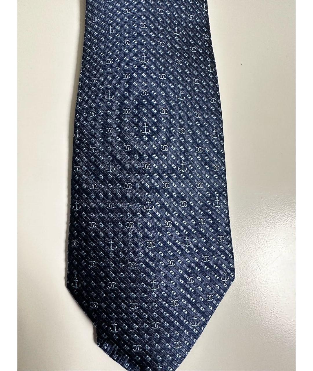 CHANEL PRE-OWNED Синий шелковый галстук, фото 7