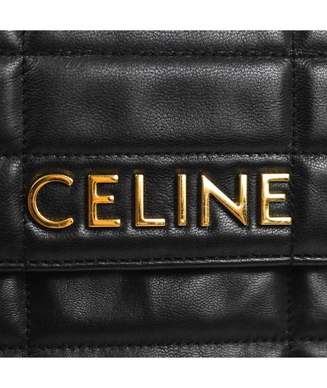 CELINE Черная кожаная сумка через плечо, фото 7