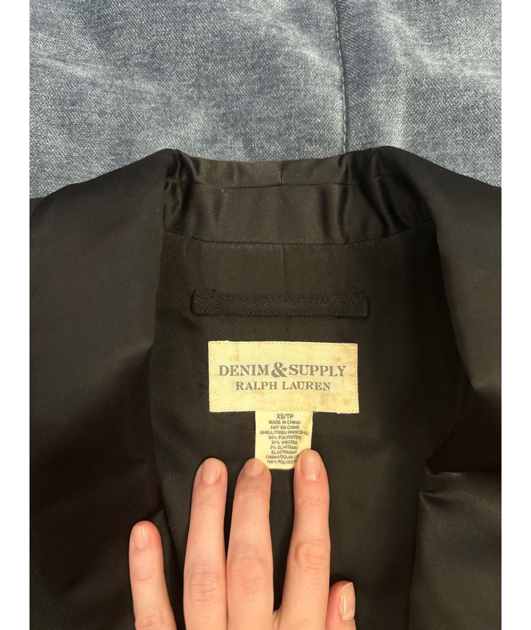 RALPH LAUREN DENIM & SUPPLY Черный полиэстеровый жакет/пиджак, фото 3