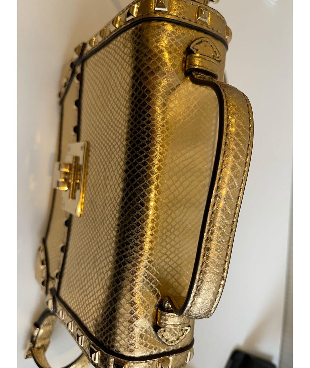 MICHAEL KORS Золотая кожаная сумка через плечо, фото 5