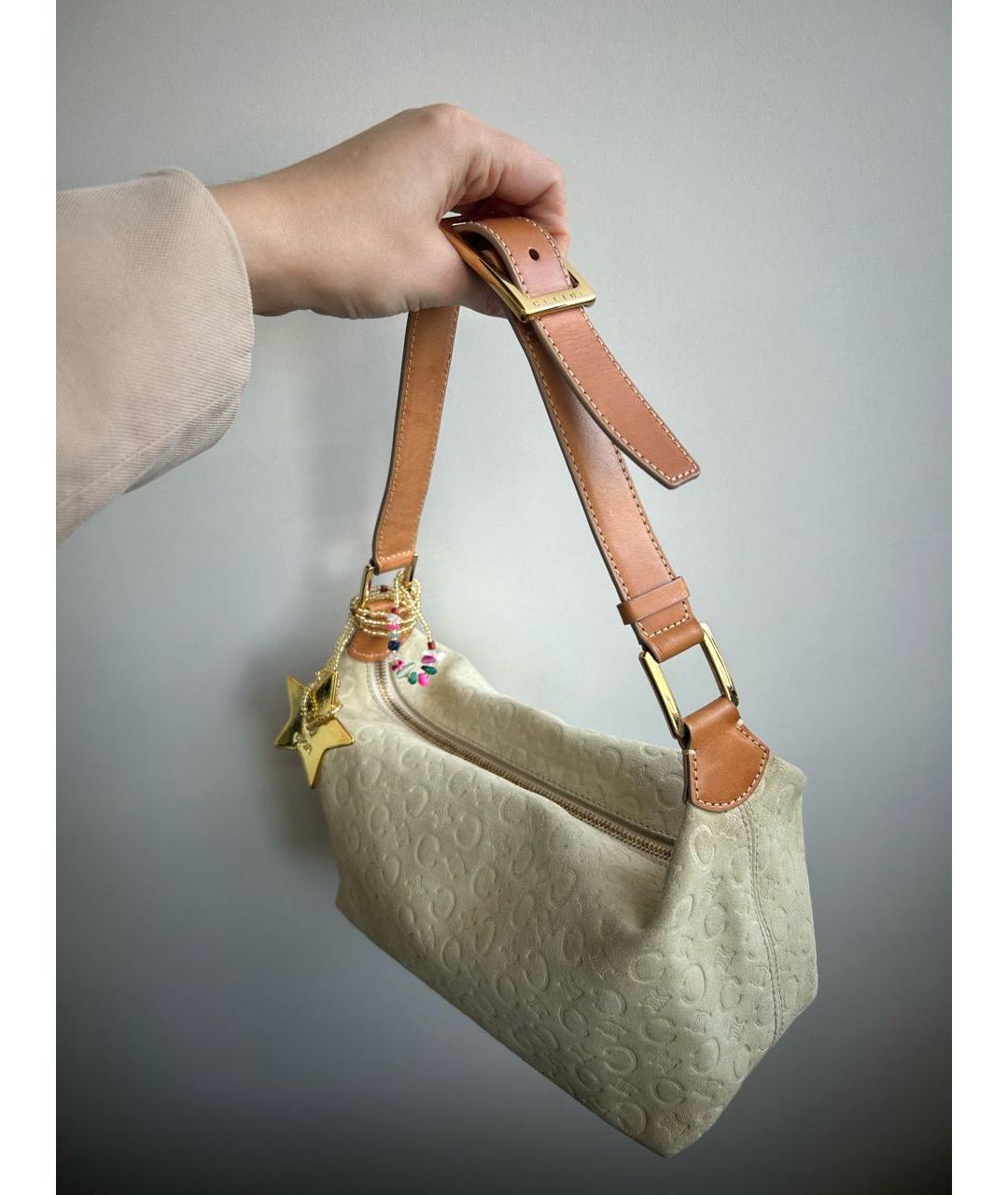 CELINE PRE-OWNED Бежевая замшевая сумка с короткими ручками, фото 7