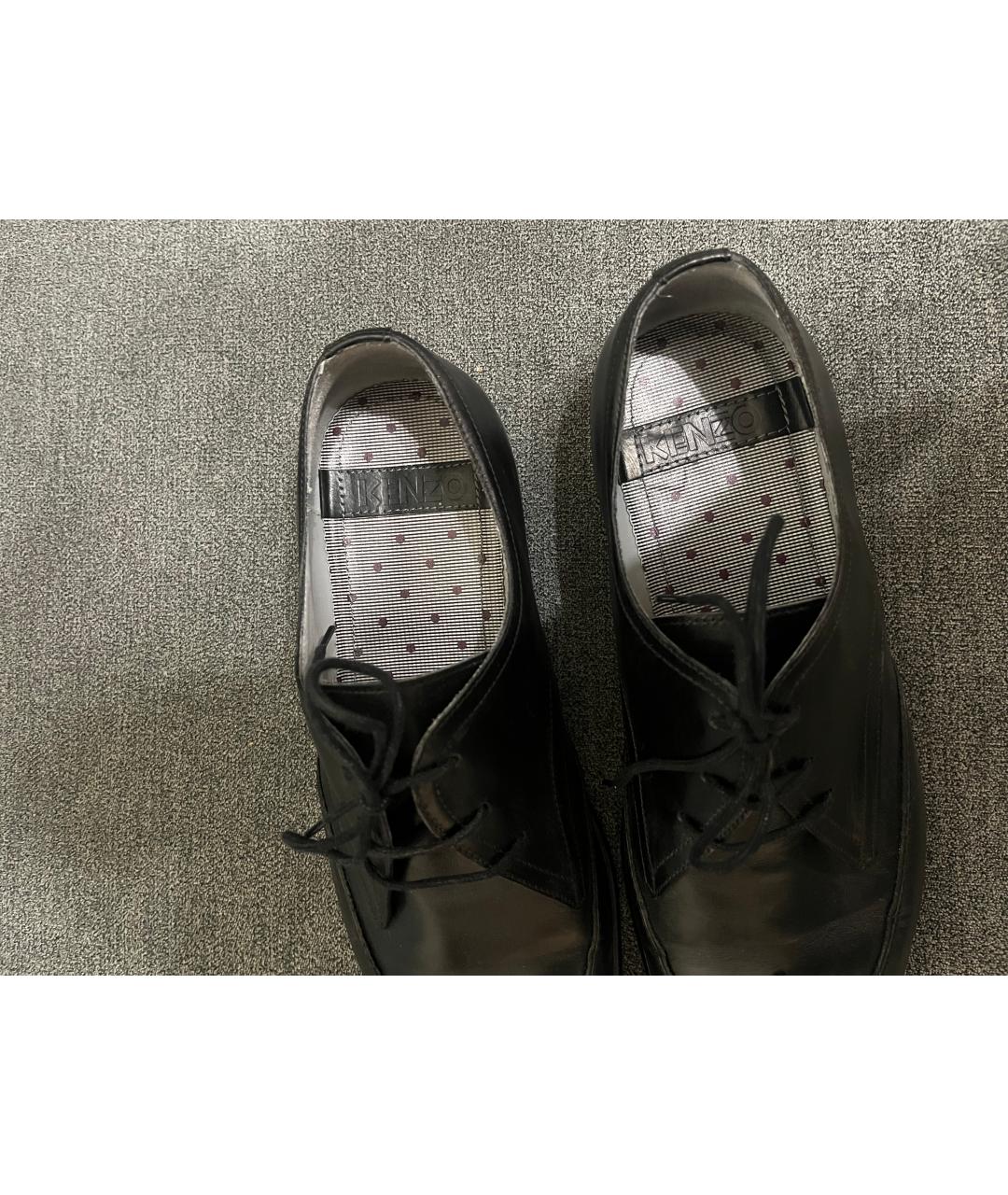 KENZO Черные кожаные туфли, фото 3