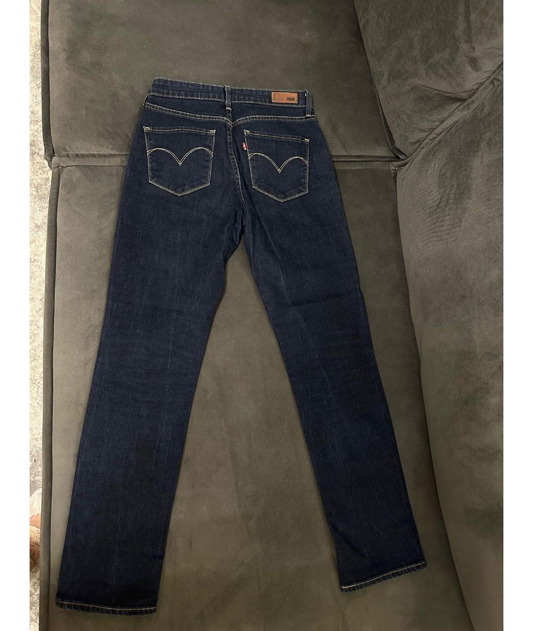 LEVI'S Темно-синие хлопко-эластановые прямые джинсы, фото 2