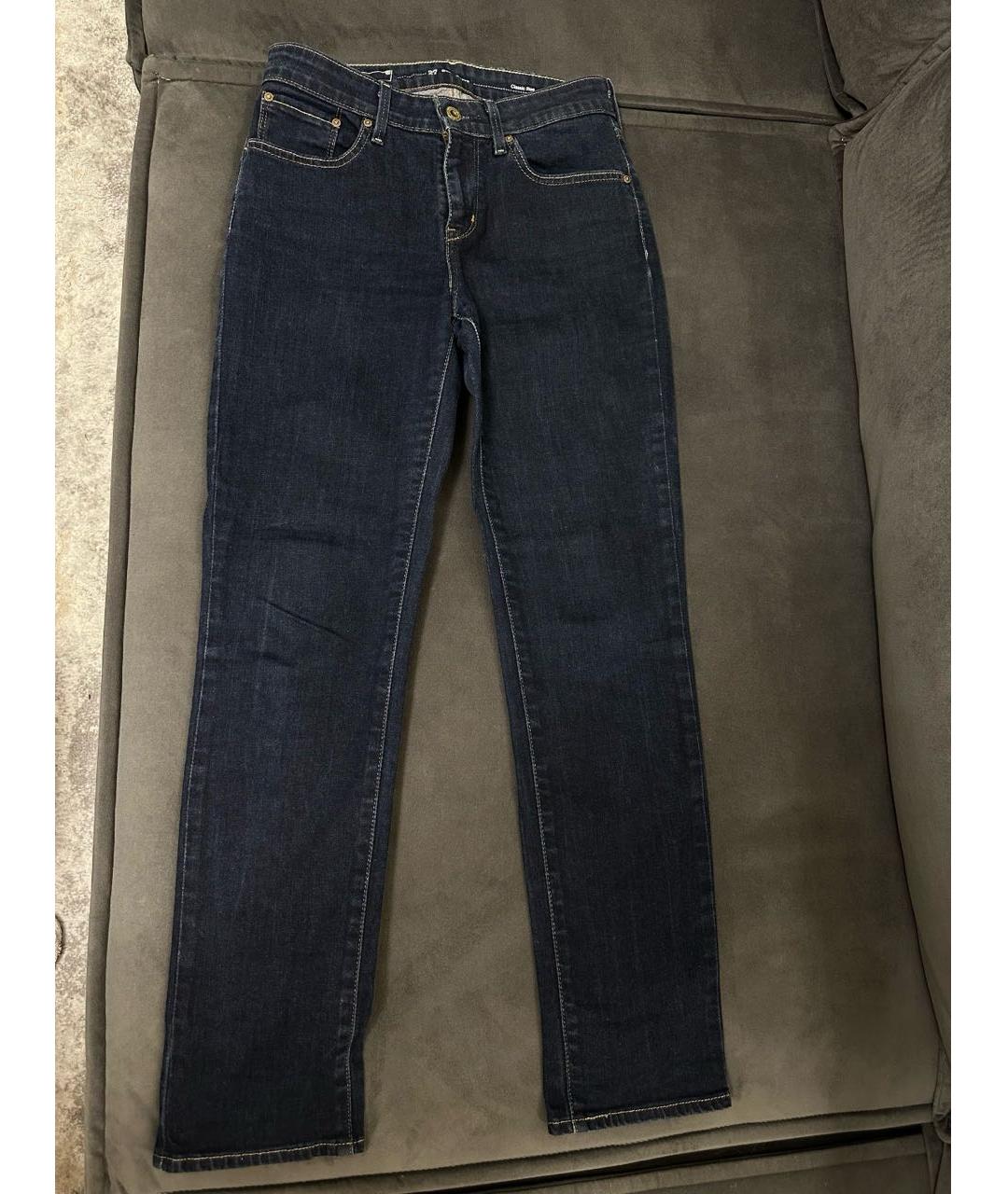 LEVI'S Темно-синие хлопко-эластановые прямые джинсы, фото 5