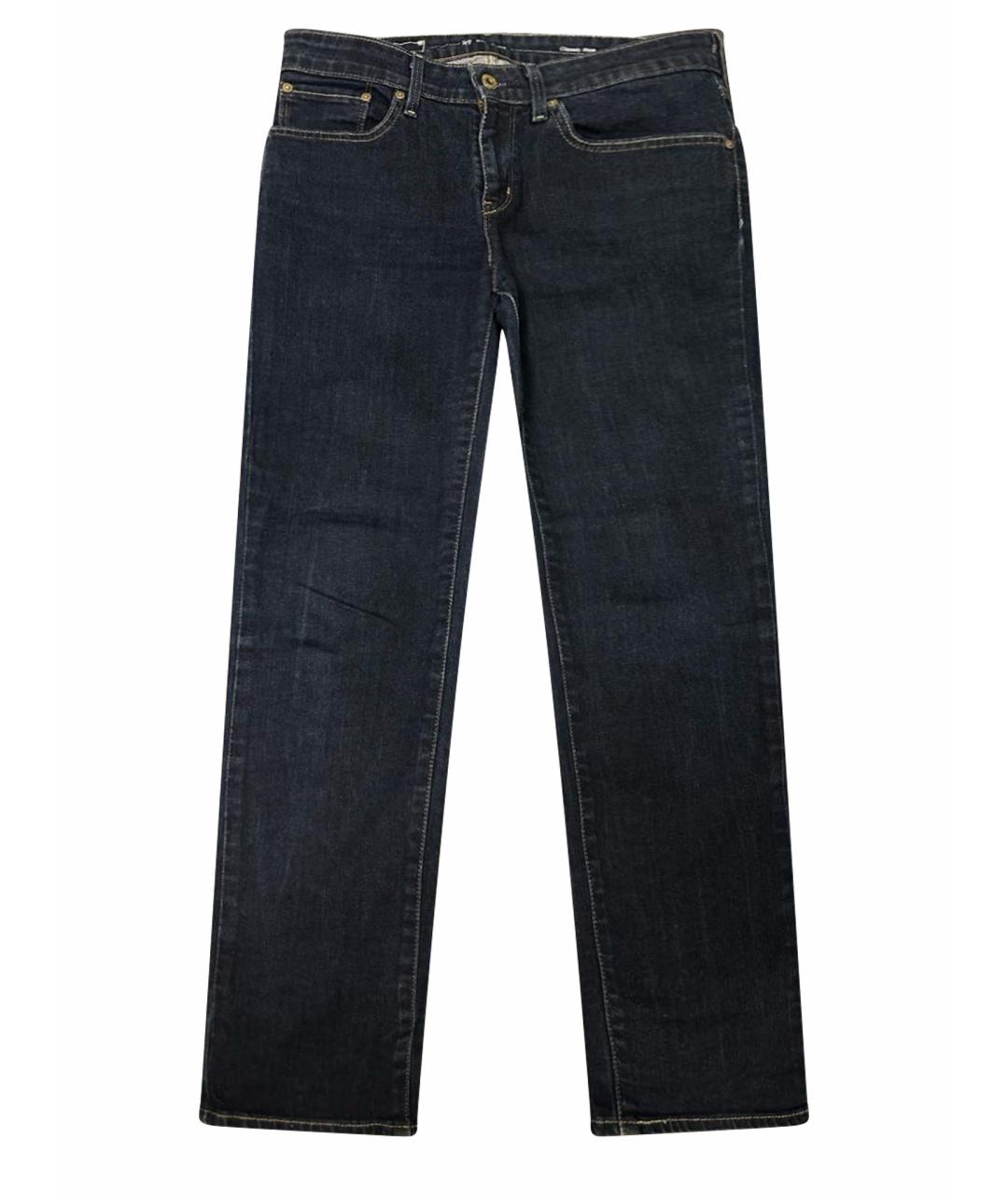 LEVI'S Темно-синие хлопко-эластановые прямые джинсы, фото 1