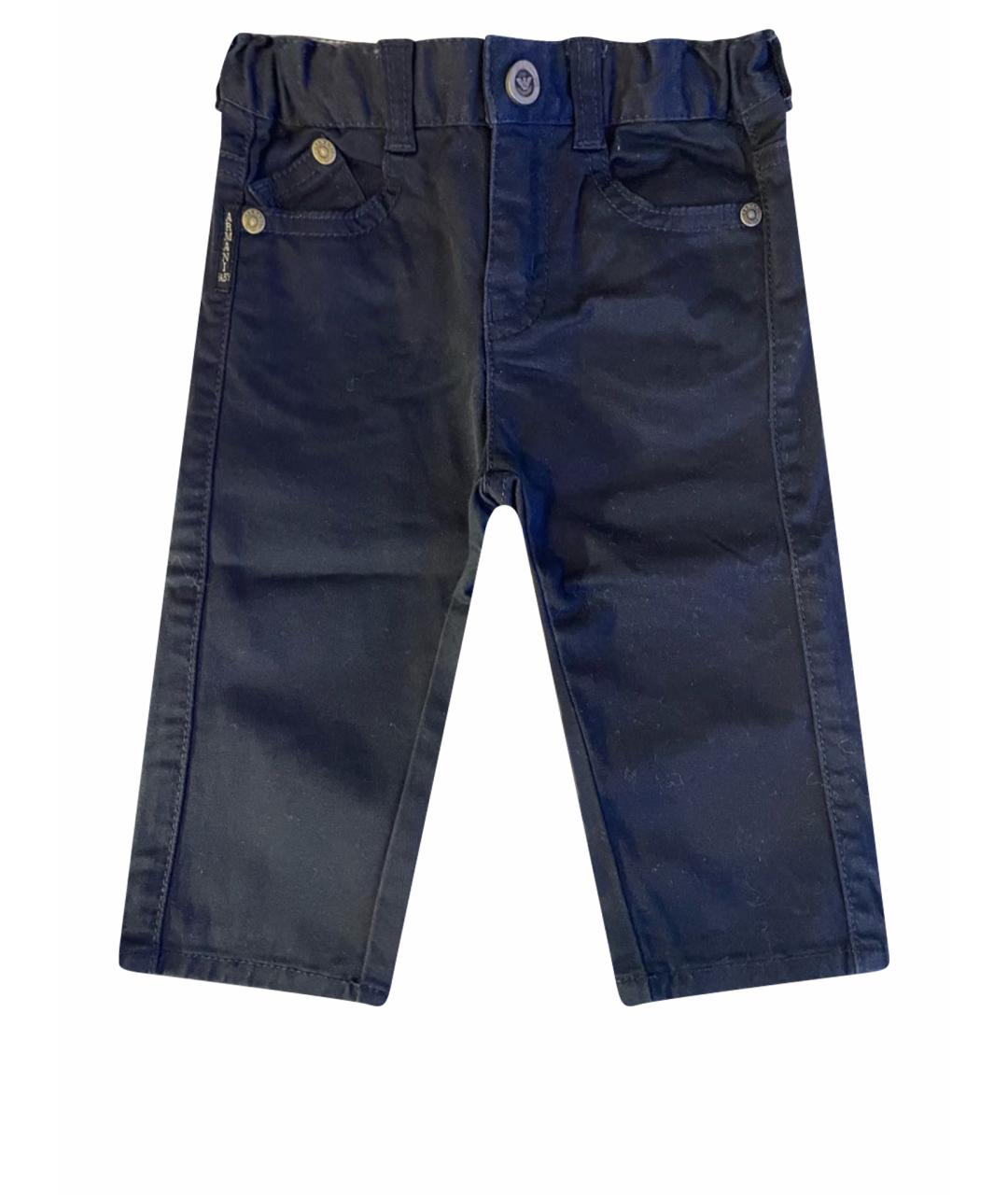 ARMANI JUNIOR Темно-синие хлопковые брюки и шорты, фото 1