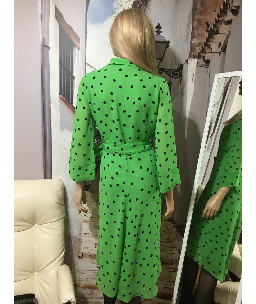 GANNI Зеленые вискозное повседневное платье, фото 5