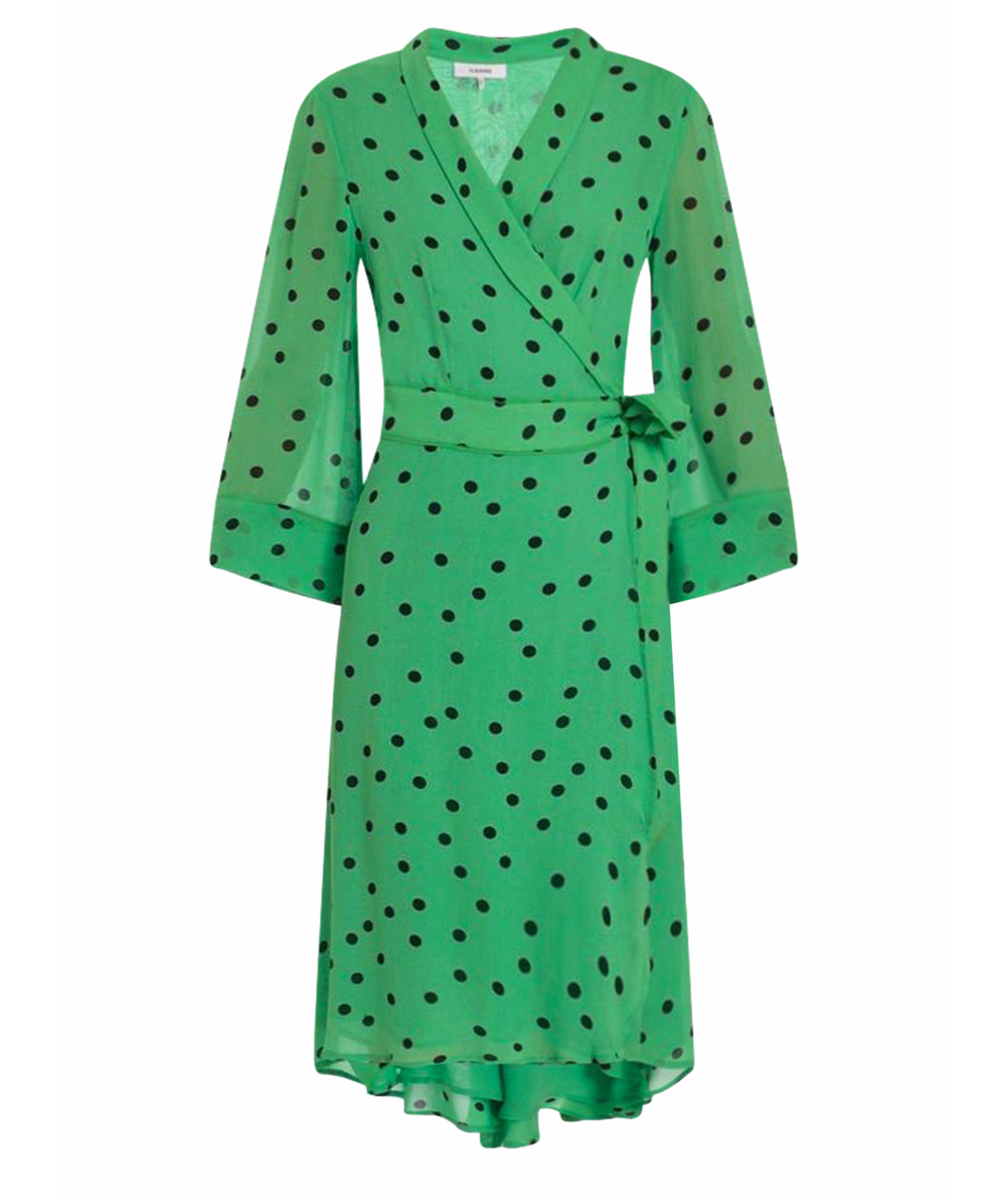 GANNI Зеленые вискозное повседневное платье, фото 1