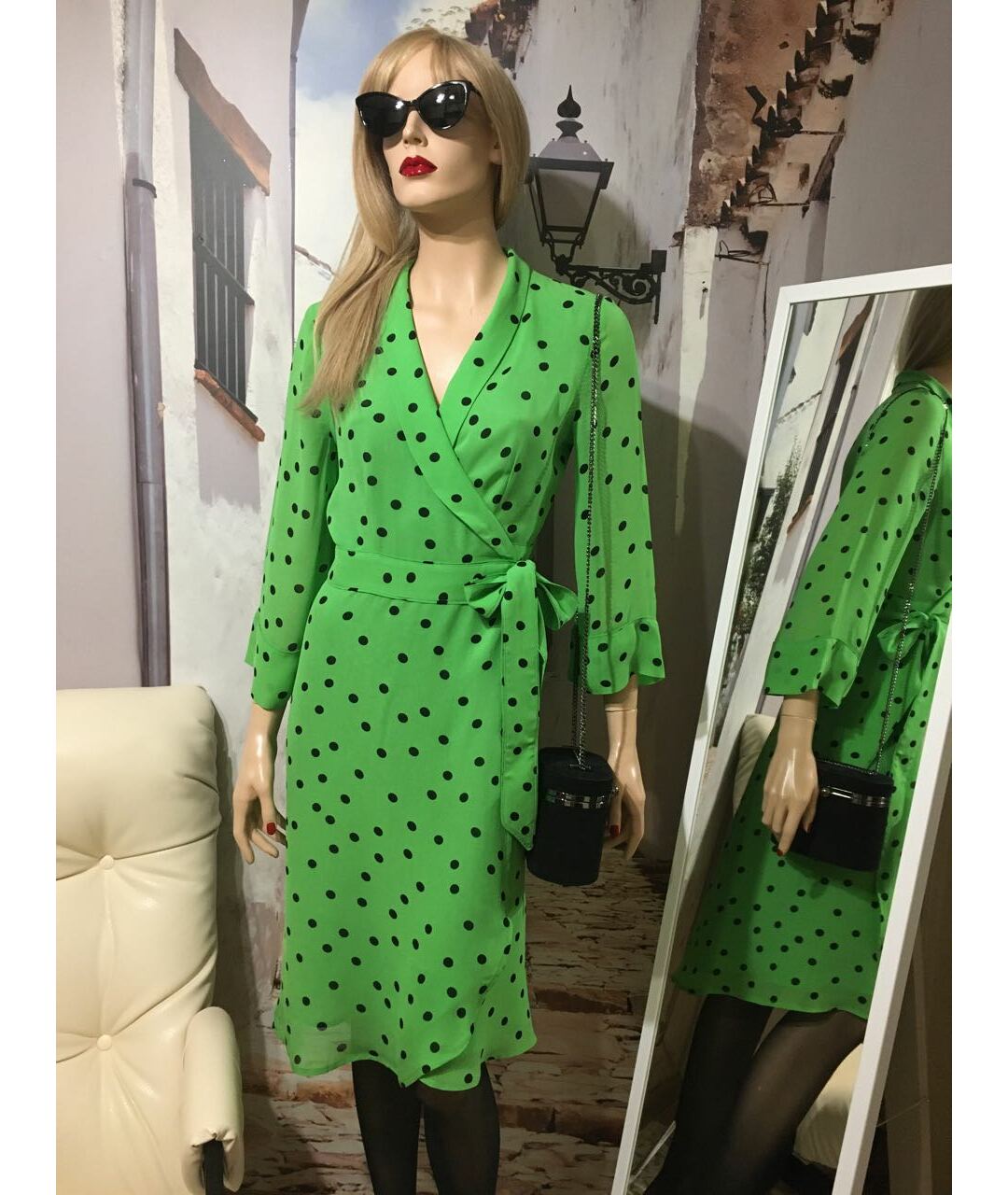 GANNI Зеленые вискозное повседневное платье, фото 3