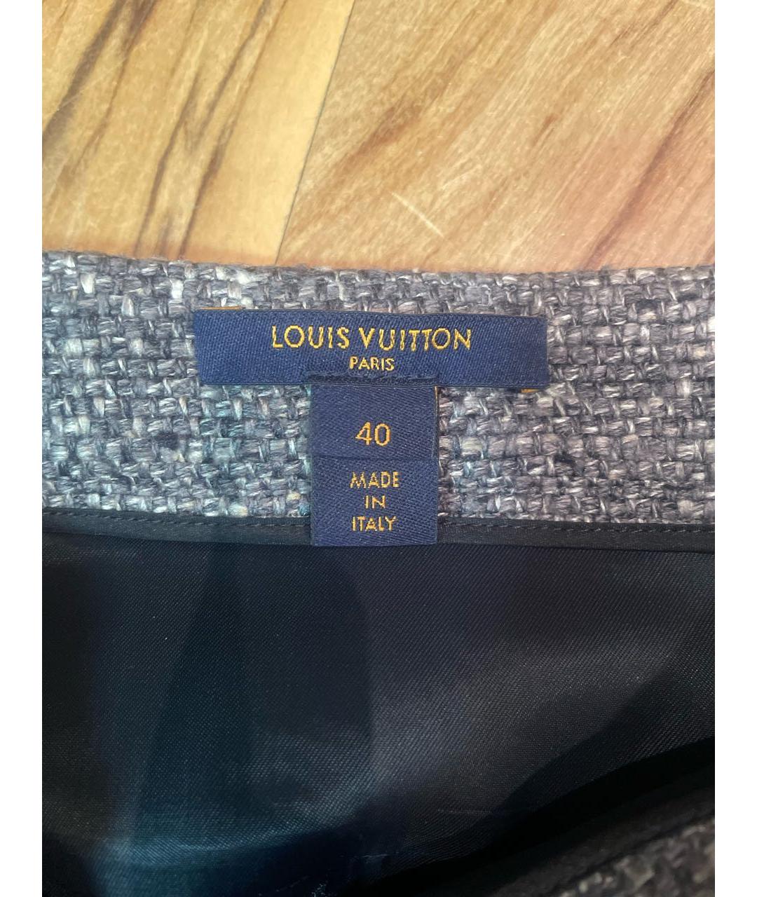LOUIS VUITTON PRE-OWNED Серая вискозная юбка миди, фото 8