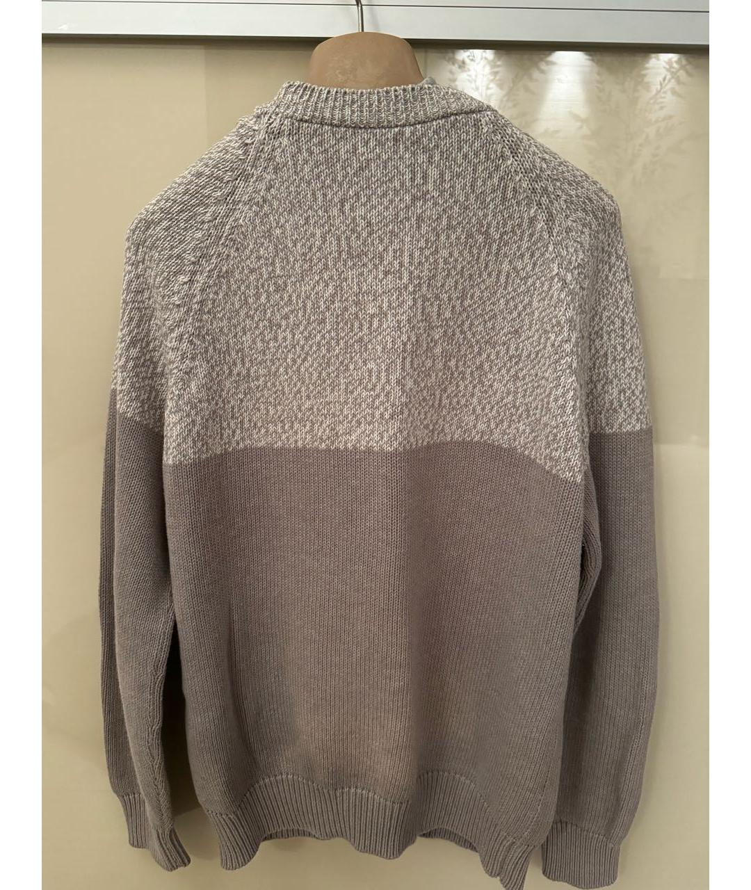 BRUNELLO CUCINELLI Антрацитовый хлопковый джемпер / свитер, фото 2