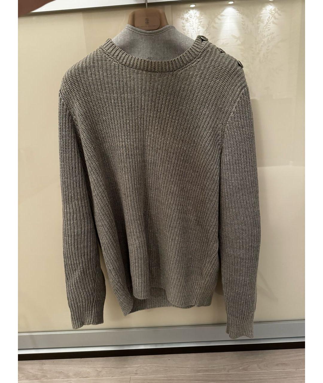 BRUNELLO CUCINELLI Антрацитовый хлопковый джемпер / свитер, фото 5