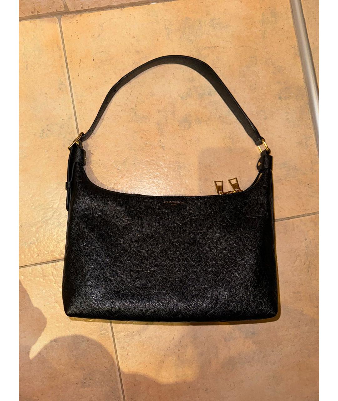 LOUIS VUITTON Черная кожаная сумка с короткими ручками, фото 6