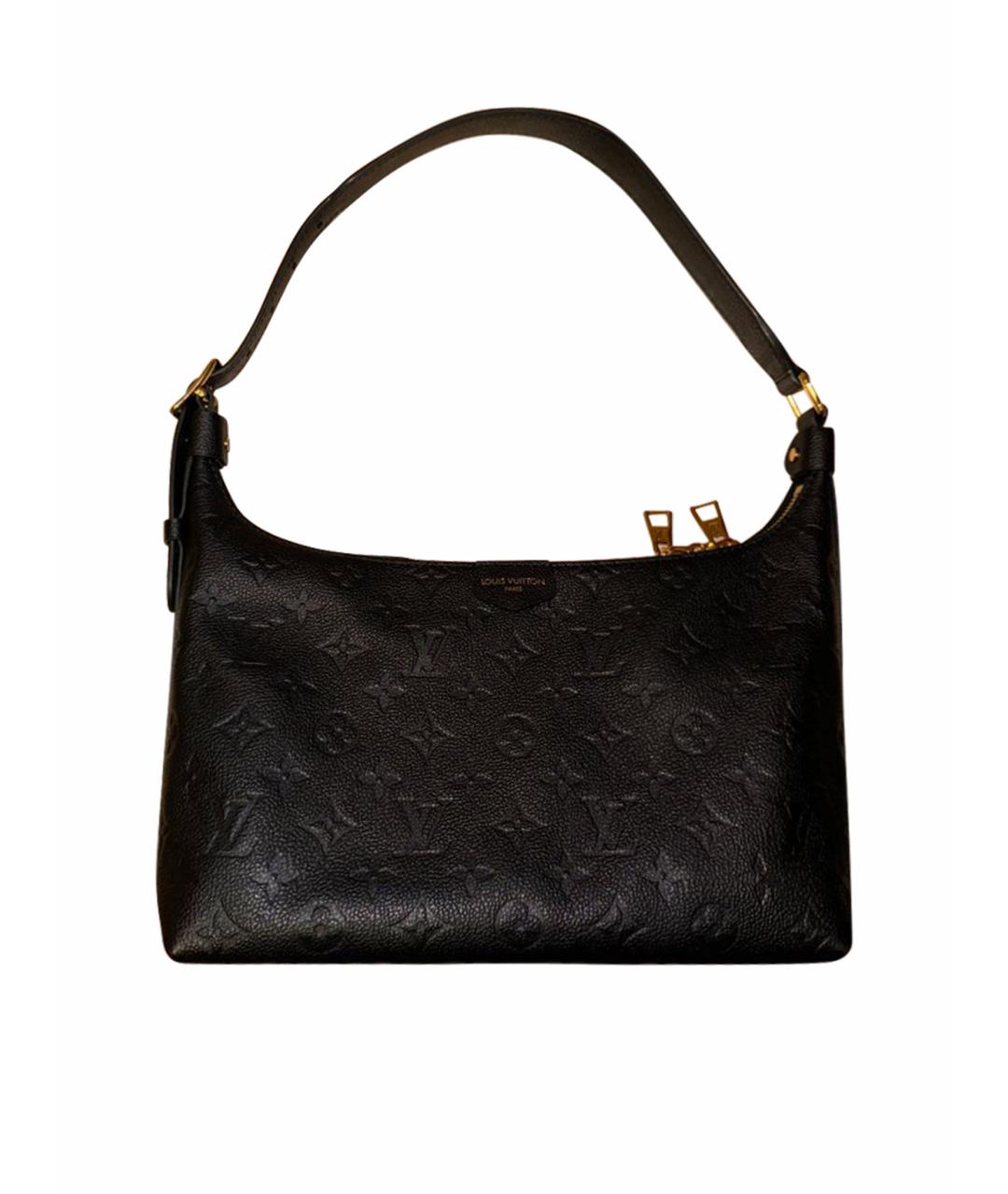 LOUIS VUITTON Черная кожаная сумка с короткими ручками, фото 1