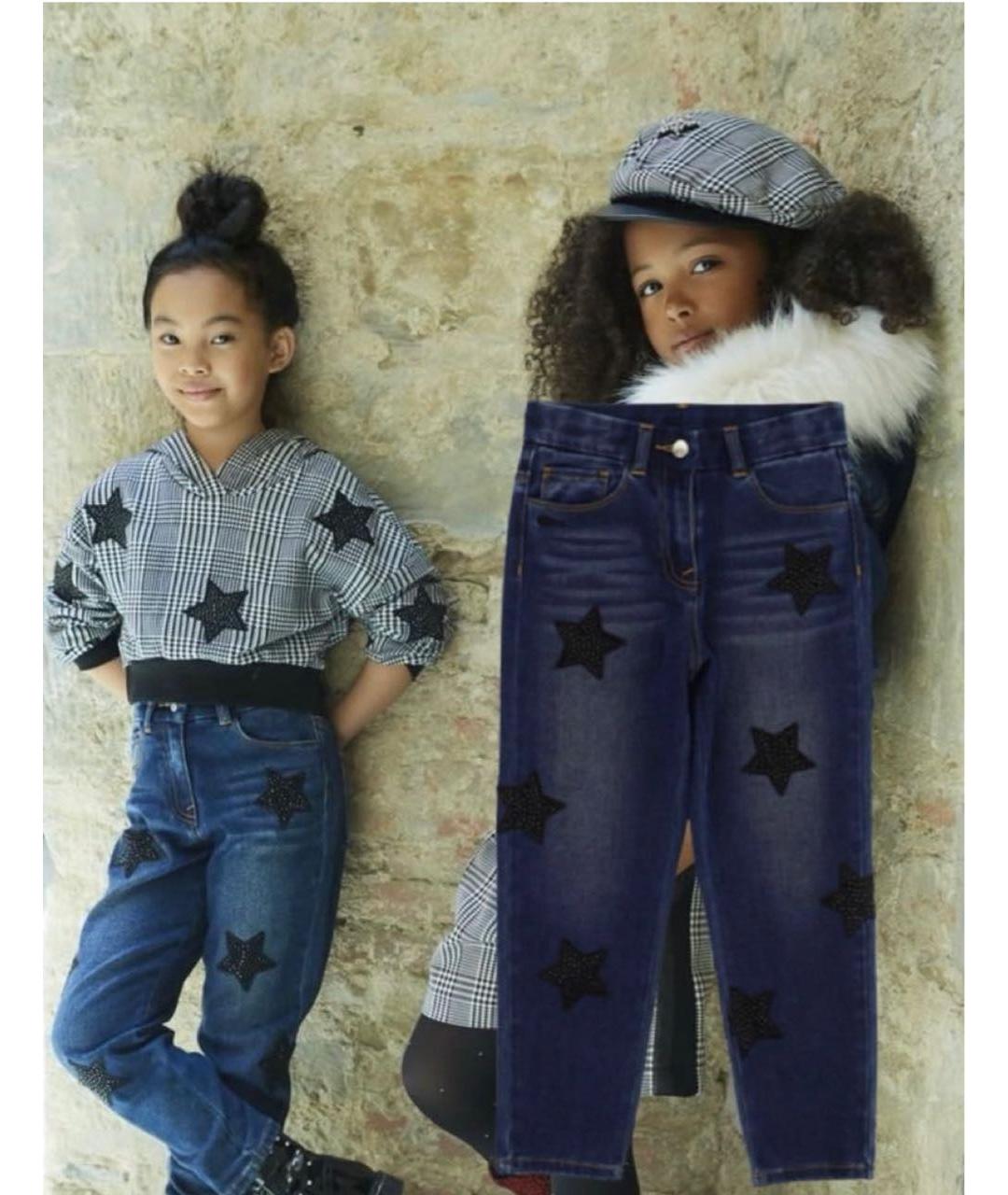 MONNALISA Синие хлопковые детские джинсы, фото 2