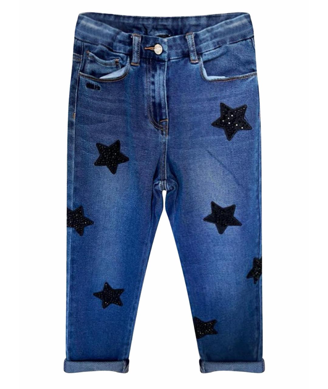 MONNALISA Синие хлопковые детские джинсы, фото 1