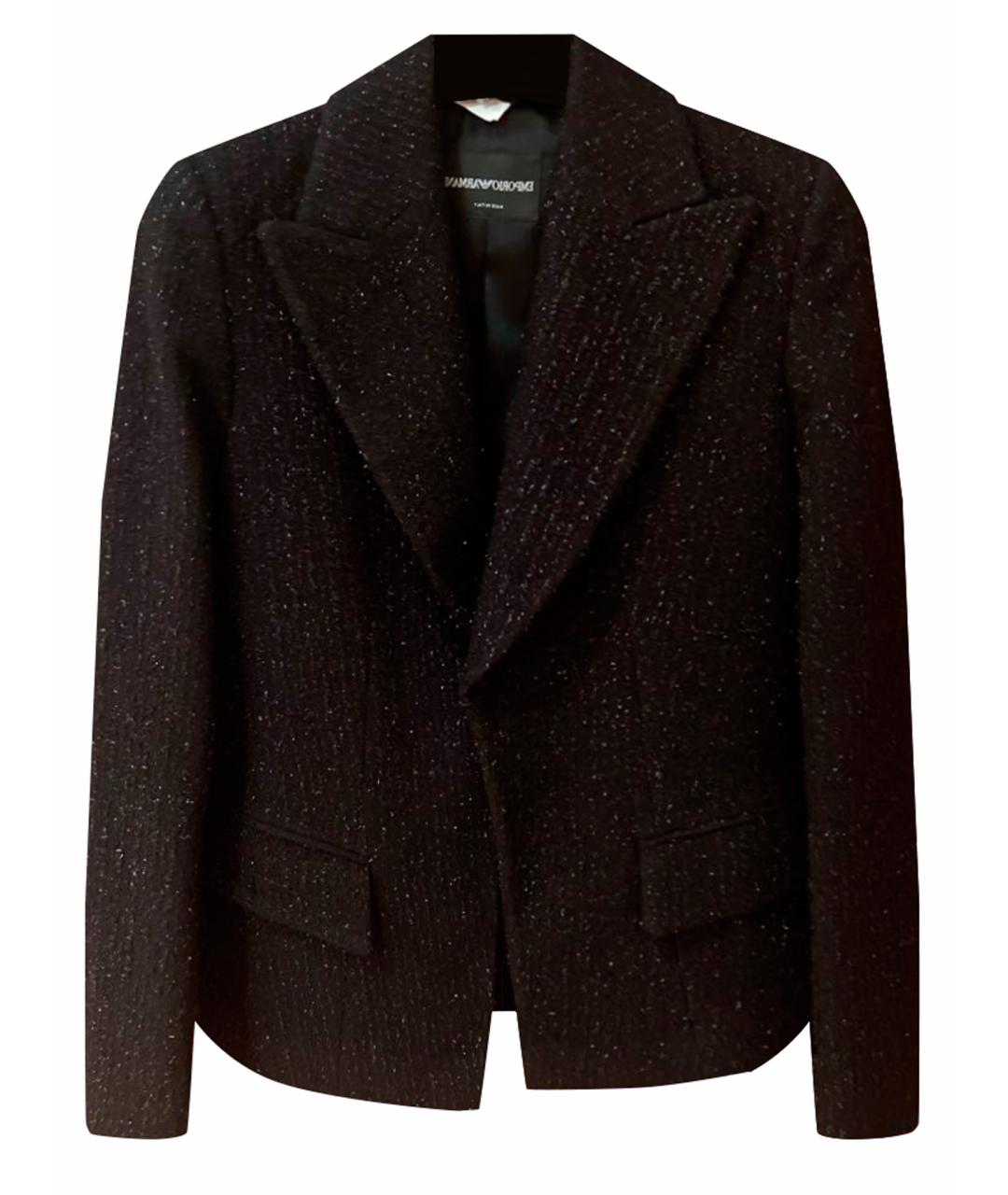 EMPORIO ARMANI Черный полиамидовый жакет/пиджак, фото 1