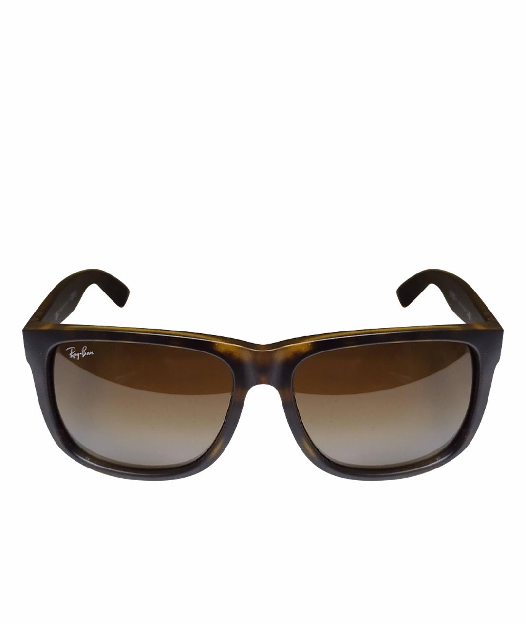 RAY BAN Коричневые пластиковые солнцезащитные очки, фото 1