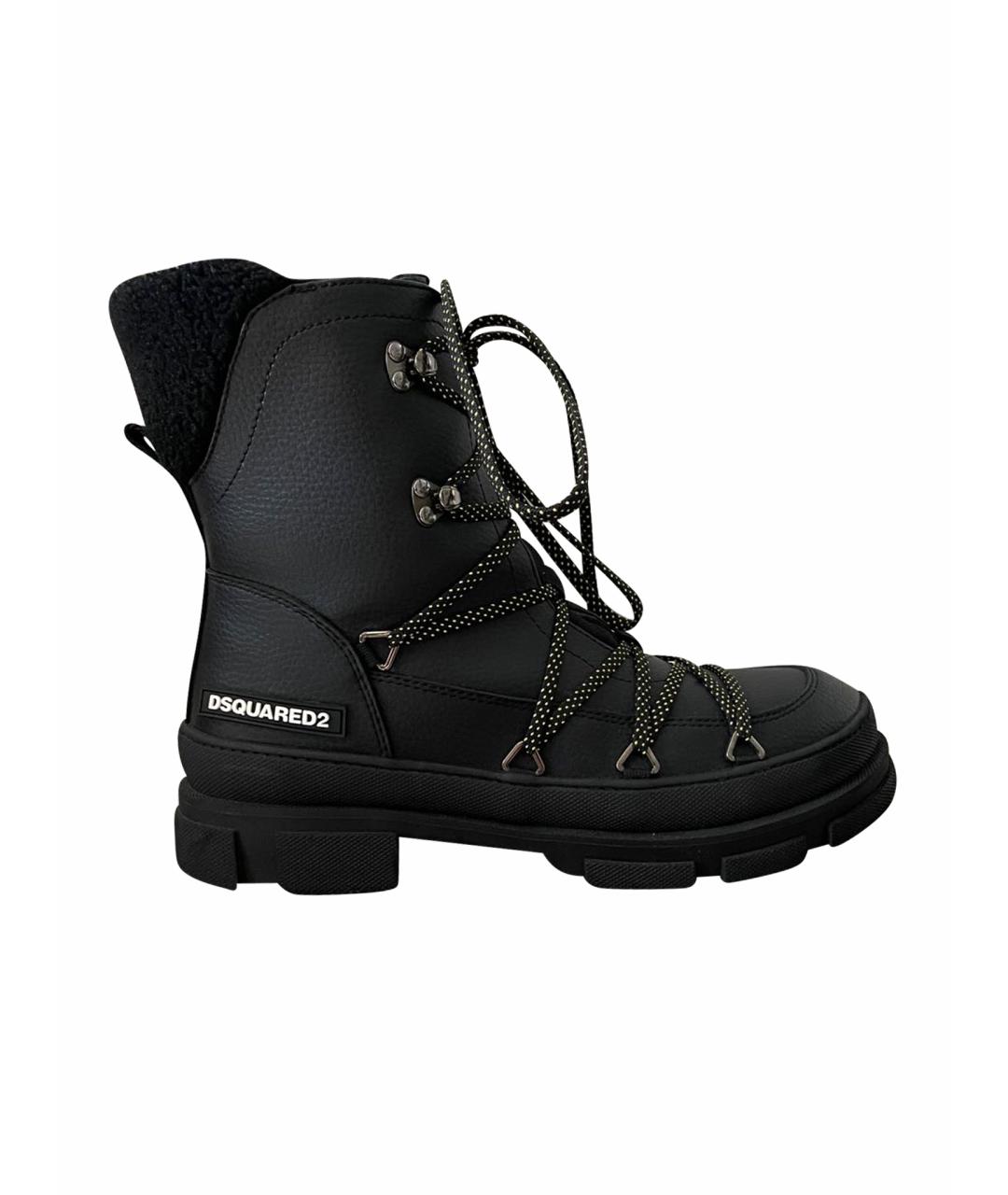 DSQUARED2 Черные высокие ботинки из искусственной кожи, фото 1