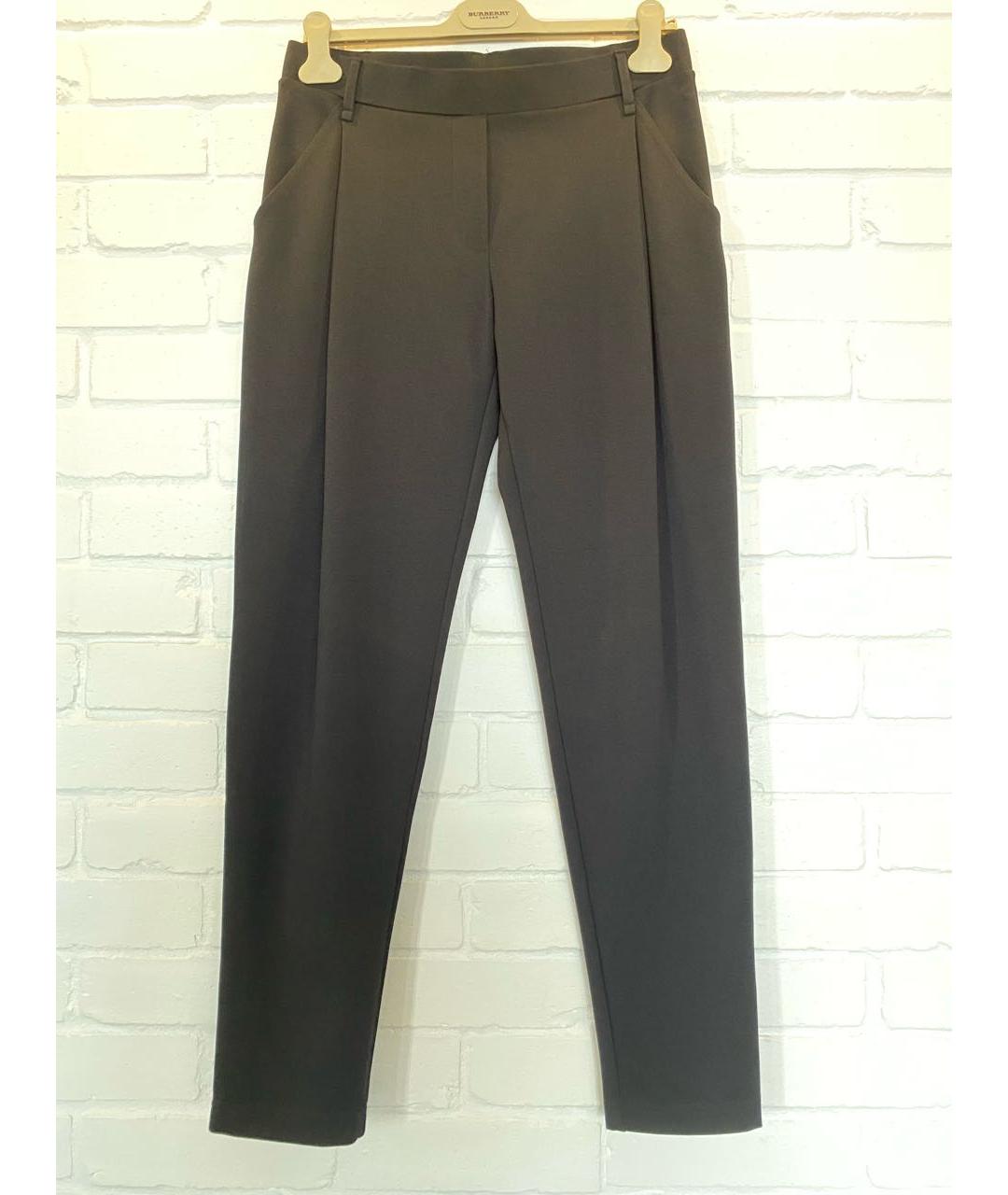 PLEIN SUD Черные полиамидовые брюки широкие, фото 4