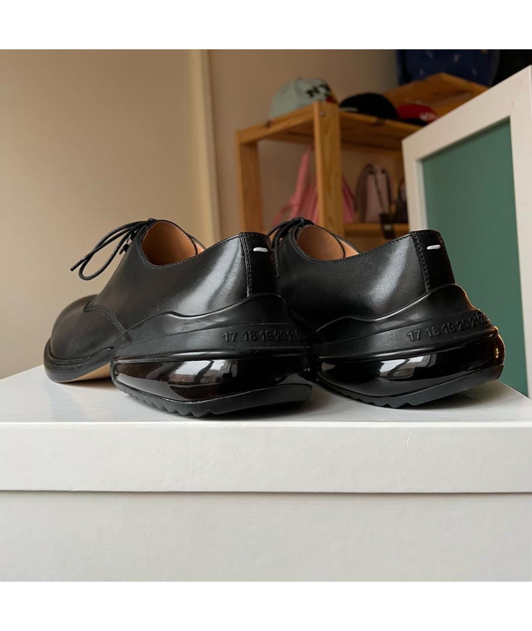 MAISON MARGIELA Черные кожаные низкие ботинки, фото 5