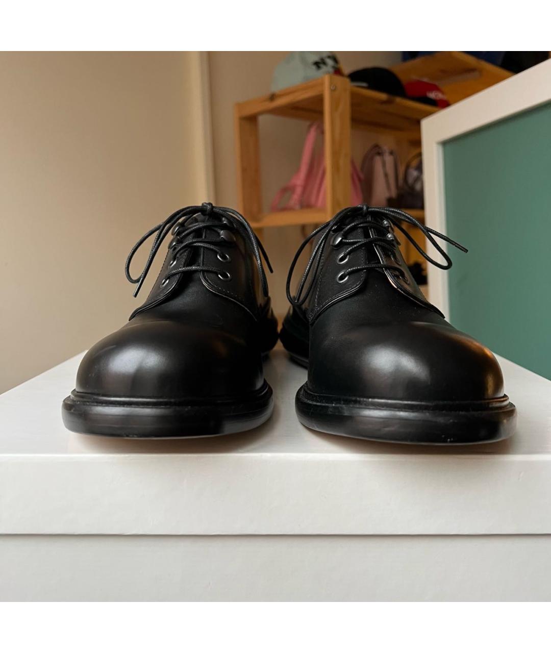 MAISON MARGIELA Черные кожаные низкие ботинки, фото 3