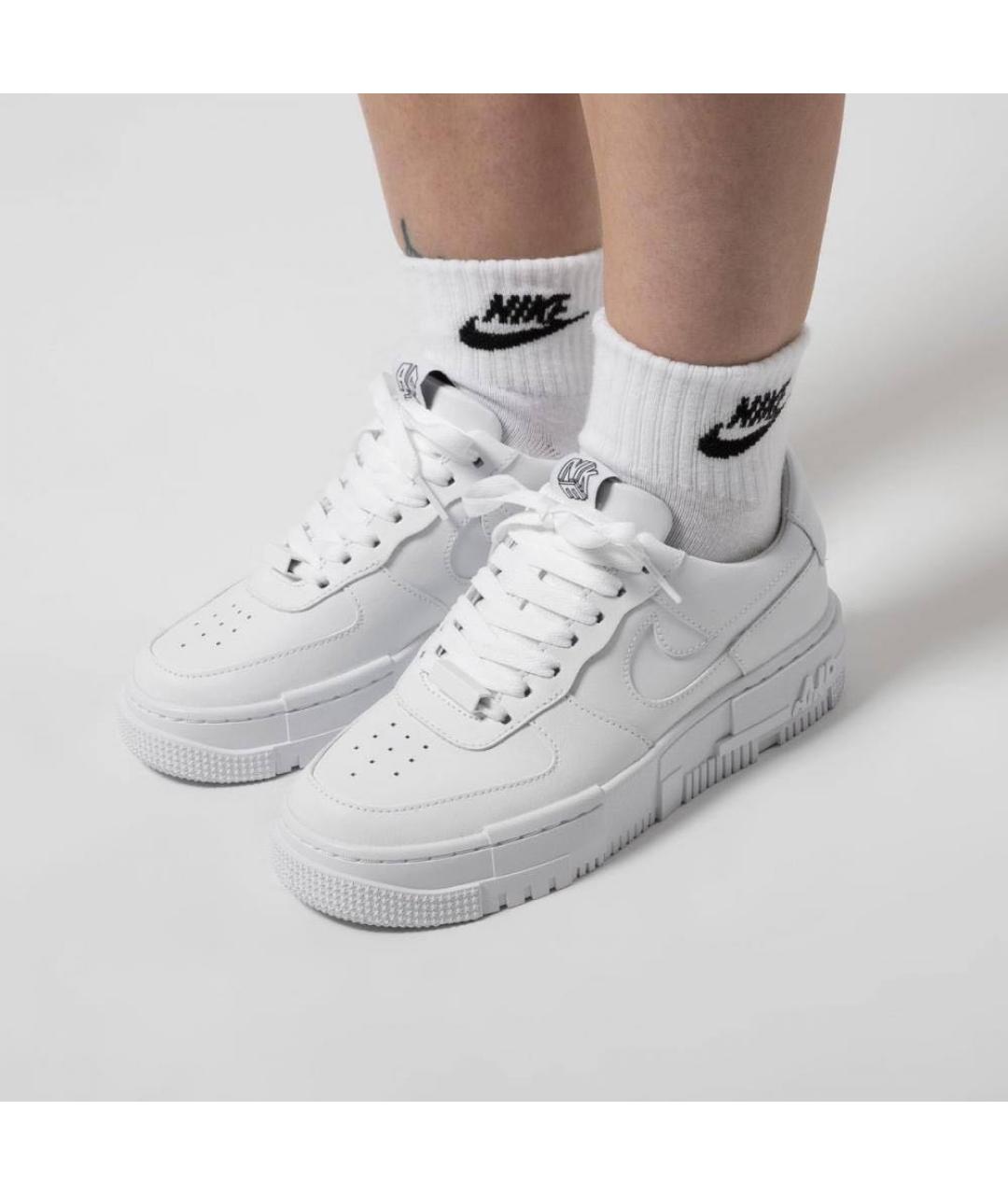 NIKE Белые кожаные кроссовки, фото 7