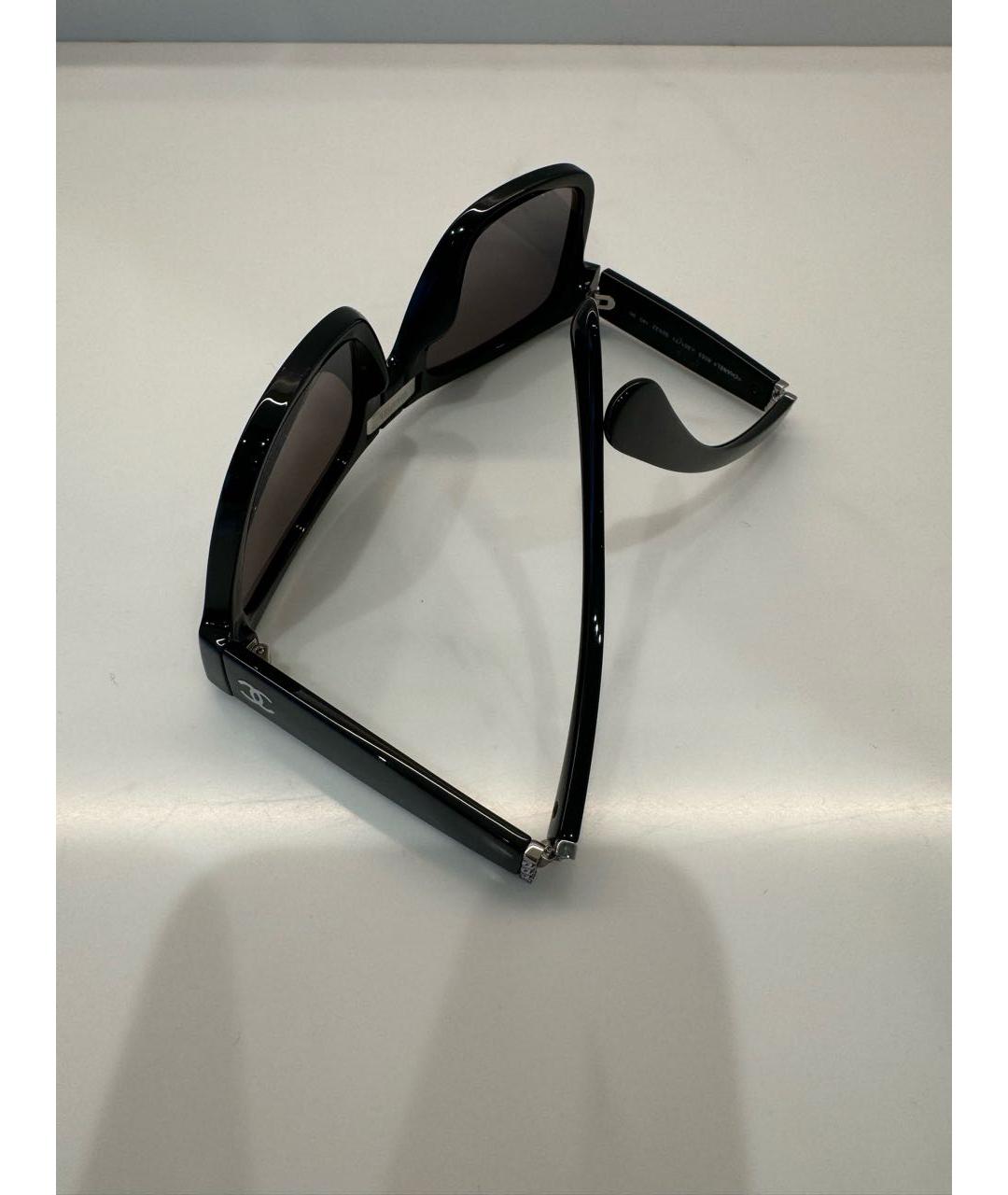 CHANEL Черные пластиковые солнцезащитные очки, фото 8