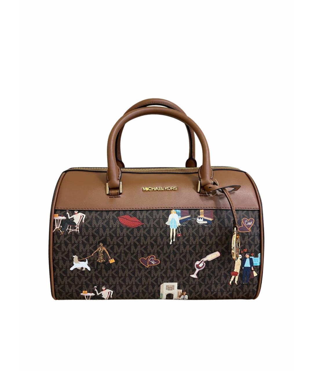 MICHAEL KORS Коричневая кожаная дорожная/спортивная сумка, фото 1