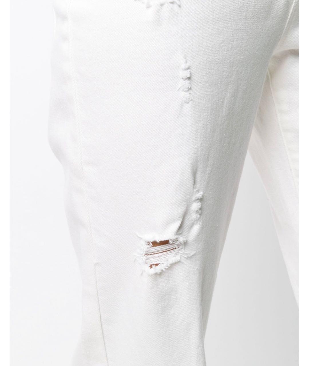 MICHAEL MICHAEL KORS Белые хлопковые прямые джинсы, фото 4