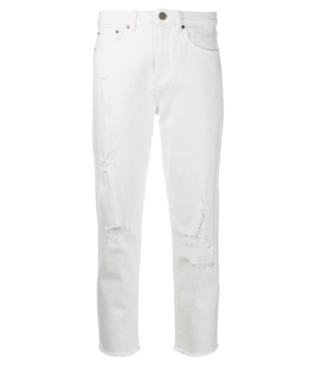 MICHAEL MICHAEL KORS Белые хлопковые прямые джинсы, фото 1