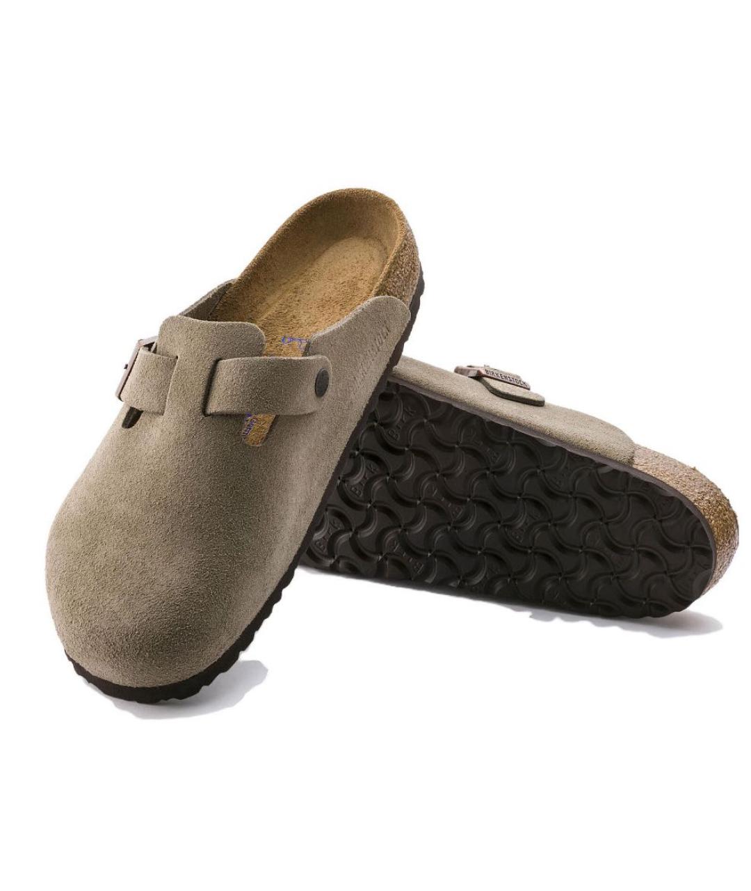 BIRKENSTOCK Бежевые замшевые мюли, фото 4