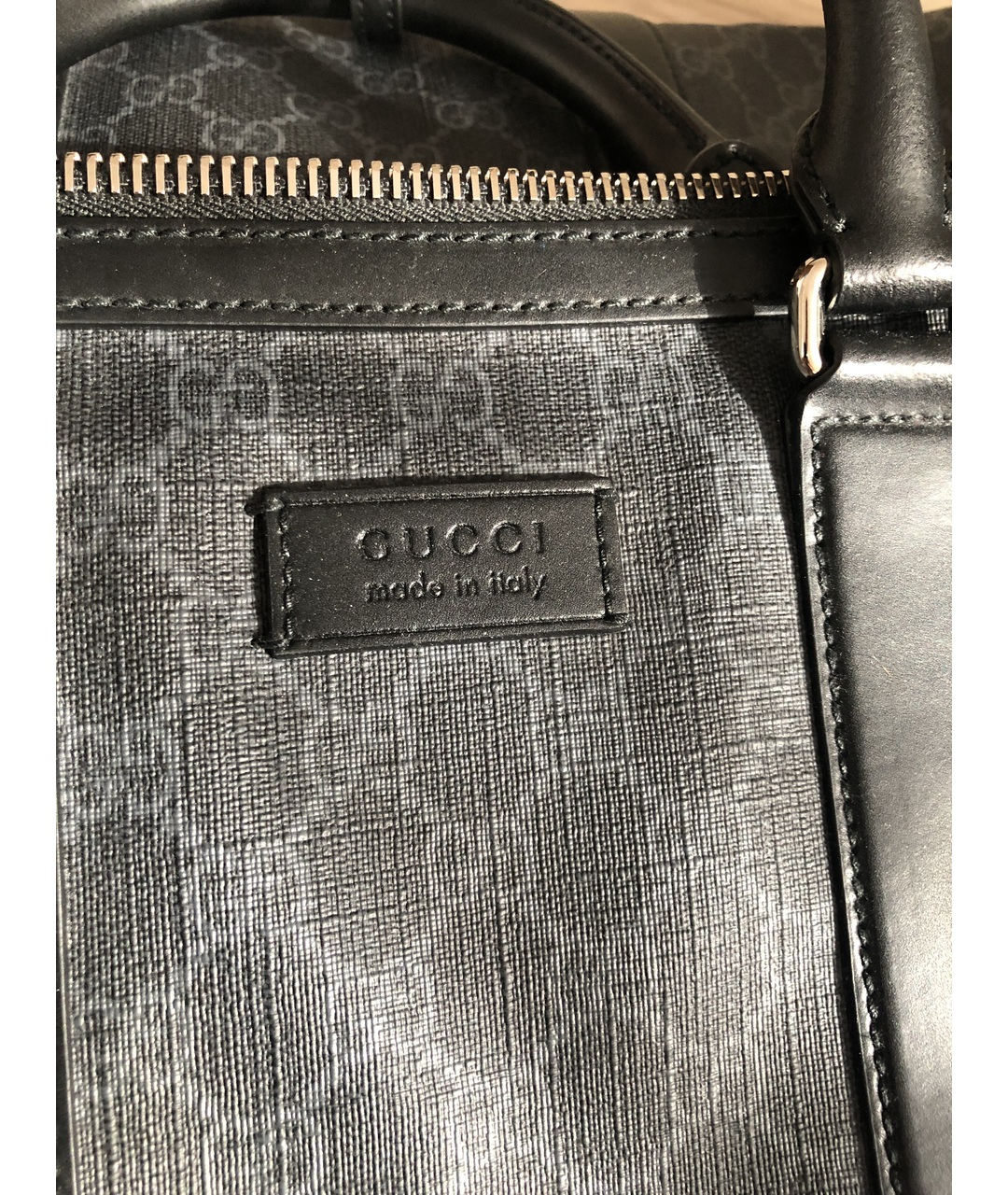 GUCCI Серый кожаный чемодан, фото 5