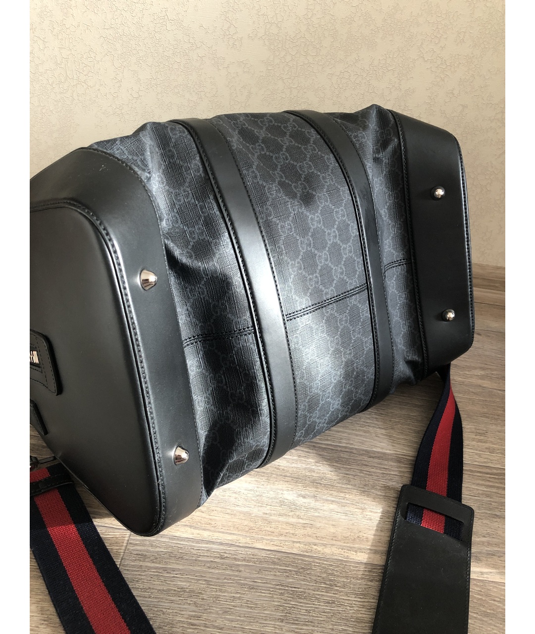GUCCI Серый кожаный чемодан, фото 3