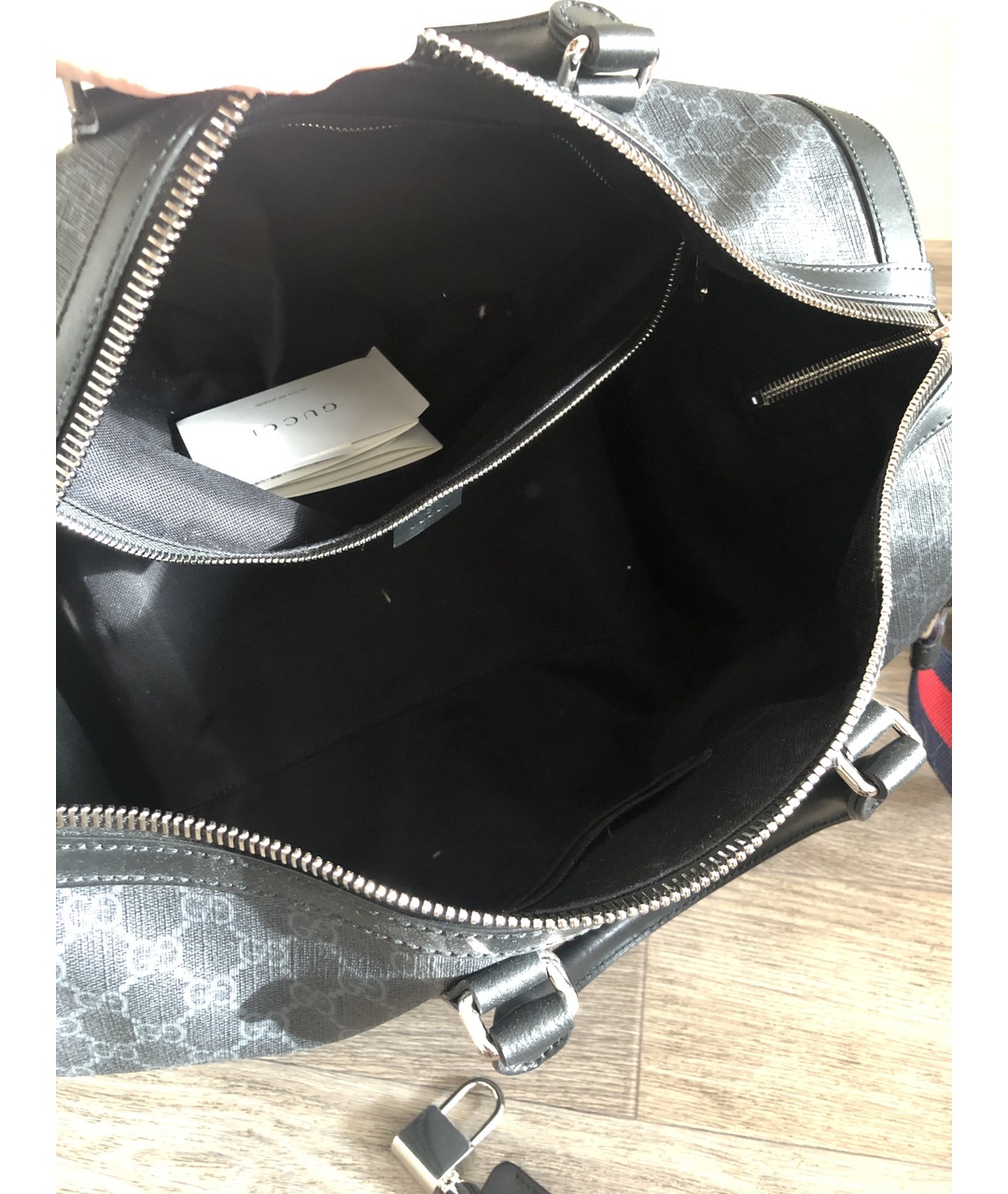 GUCCI Серый кожаный чемодан, фото 4