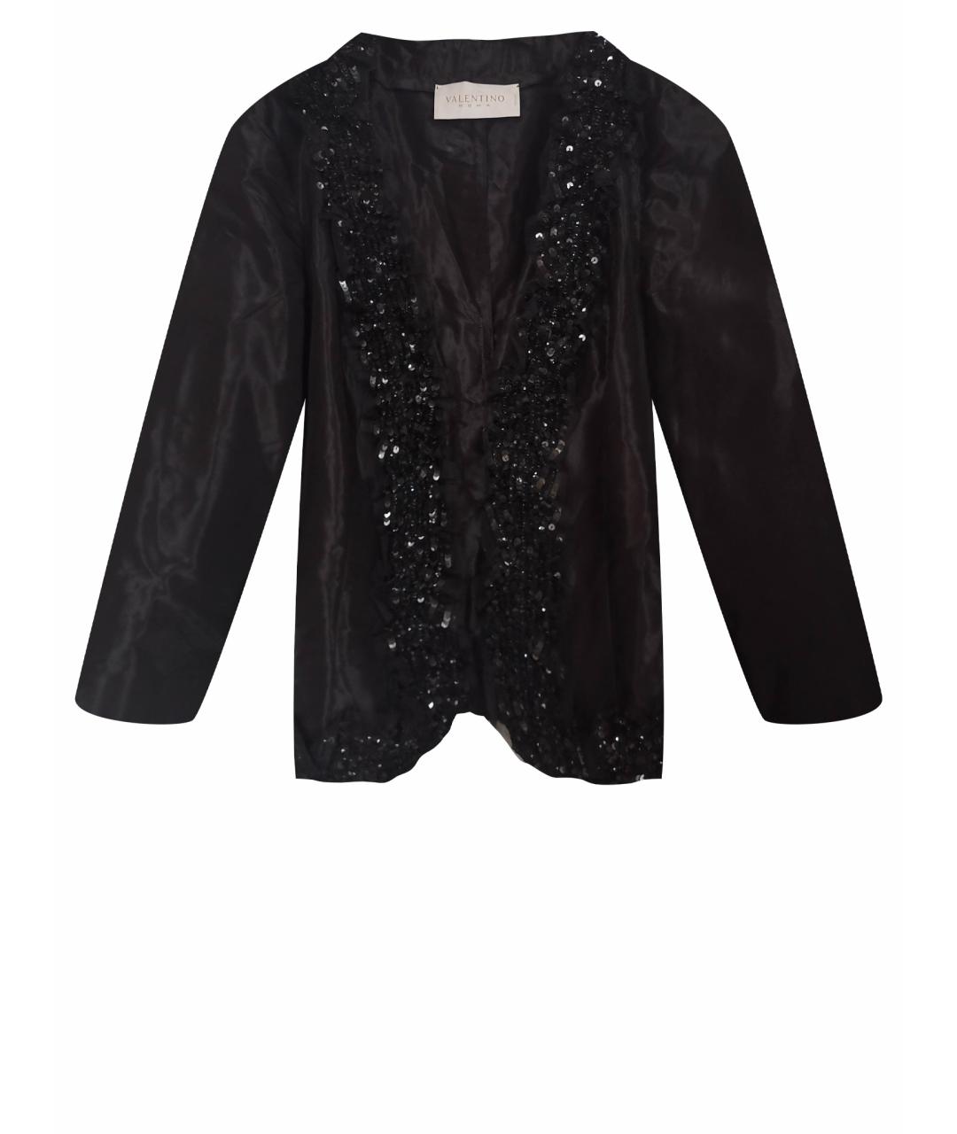 VALENTINO Черный шелковый жакет/пиджак, фото 1