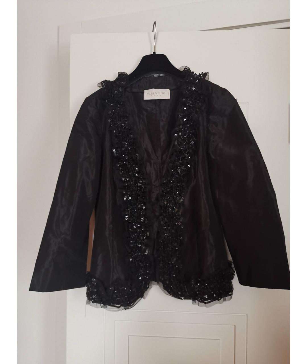 VALENTINO Черный шелковый жакет/пиджак, фото 5