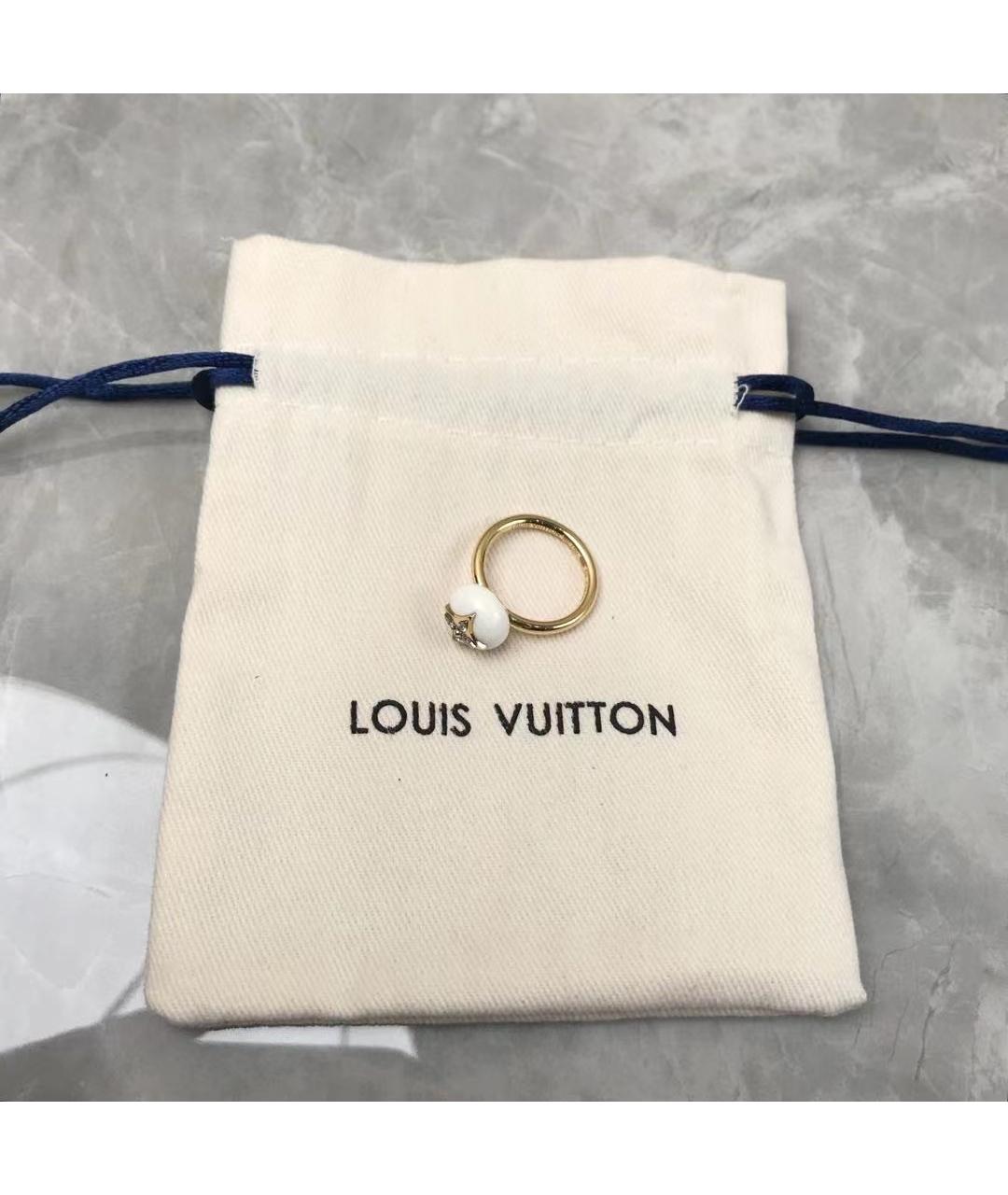 LOUIS VUITTON Белое кольцо из желтого золота, фото 4