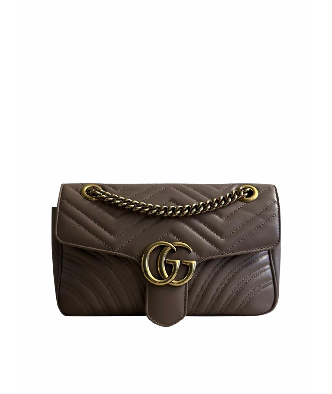 GUCCI Бежевая кожаная сумка через плечо, фото 1