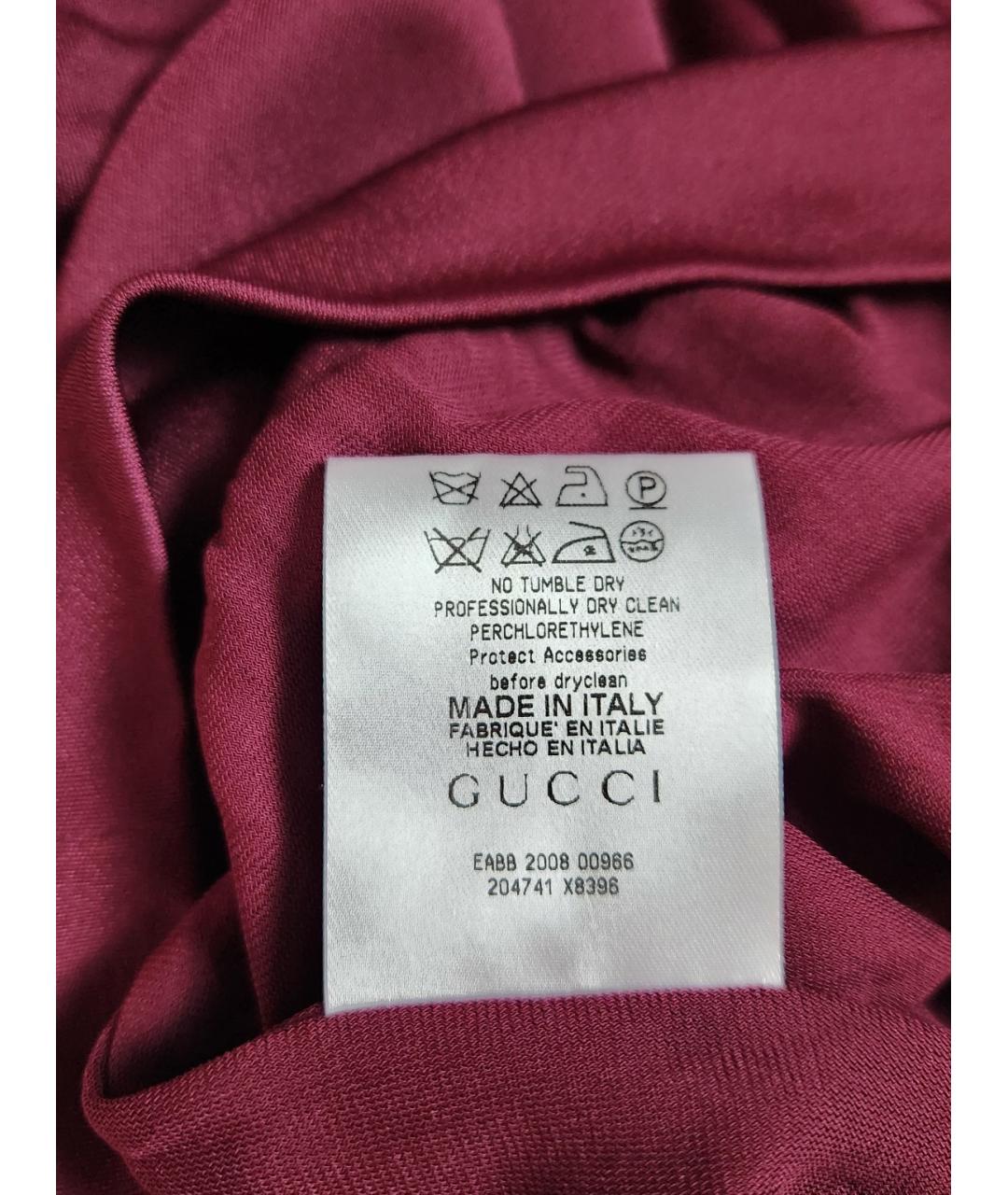 GUCCI Бордовая вискозная майка, фото 5